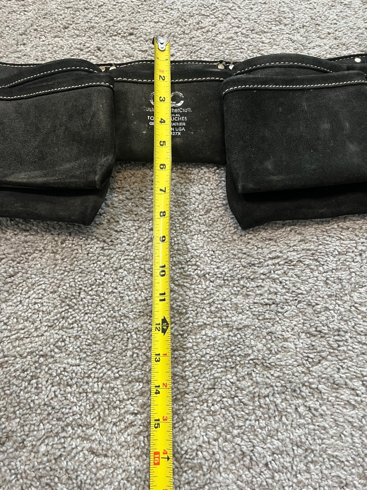 Vtg CLC Custom LeatherCraft Black Tool Belt Pouches Hammer Holder No 38427X USA