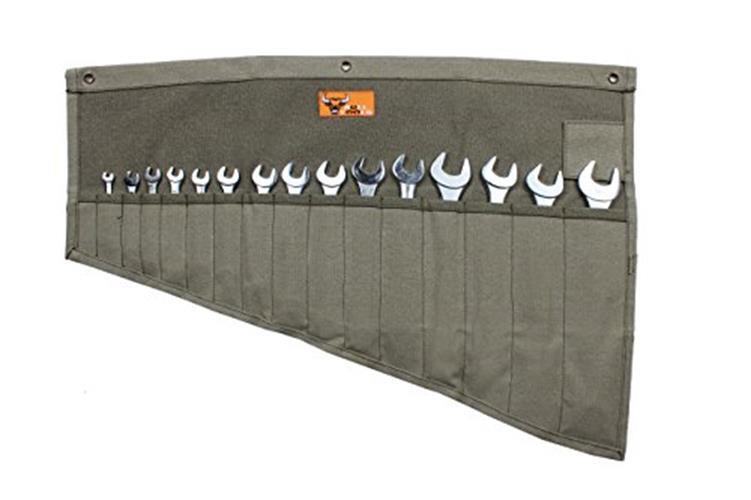 Wrench Roll Up Canvas Bull Tools Holder Storage Organizer 16 Pockets