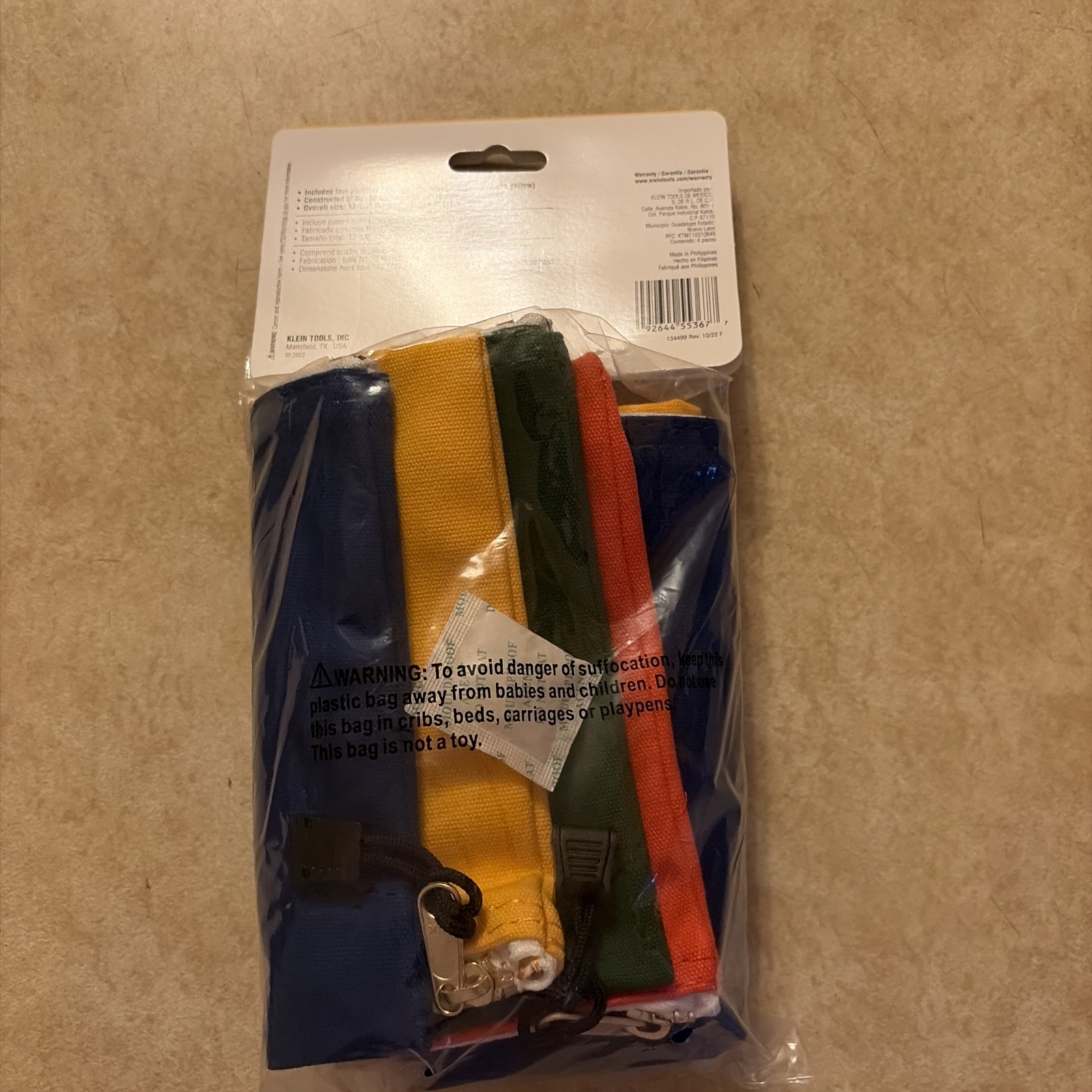 Klein Tools 5141 Zipper Tool Bag, 12.5 x 7-Inch, 4 Pack New 4 colors