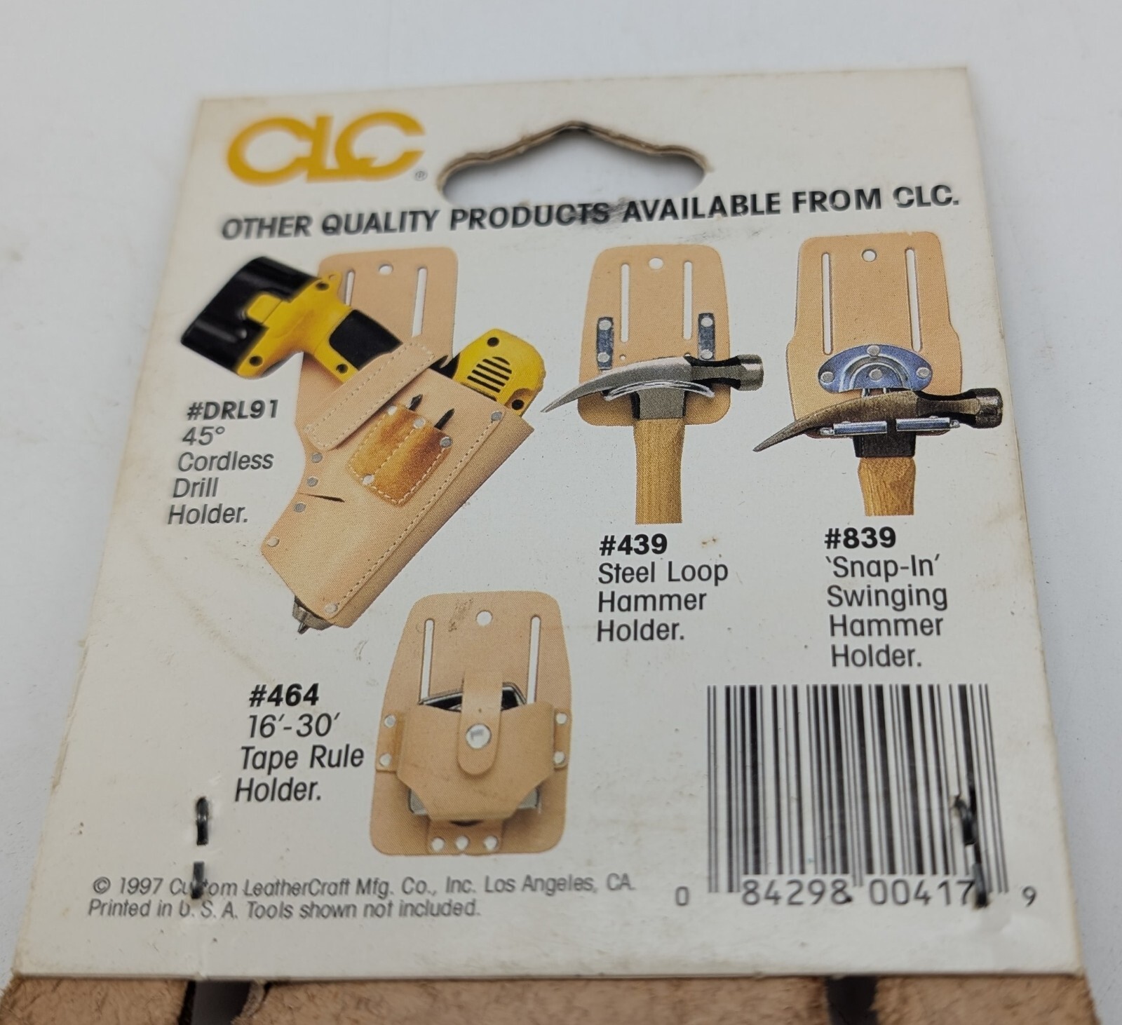 Vintage New Old Stock CLC # 417 Leather Plier Tool Holder Made in USA NOS