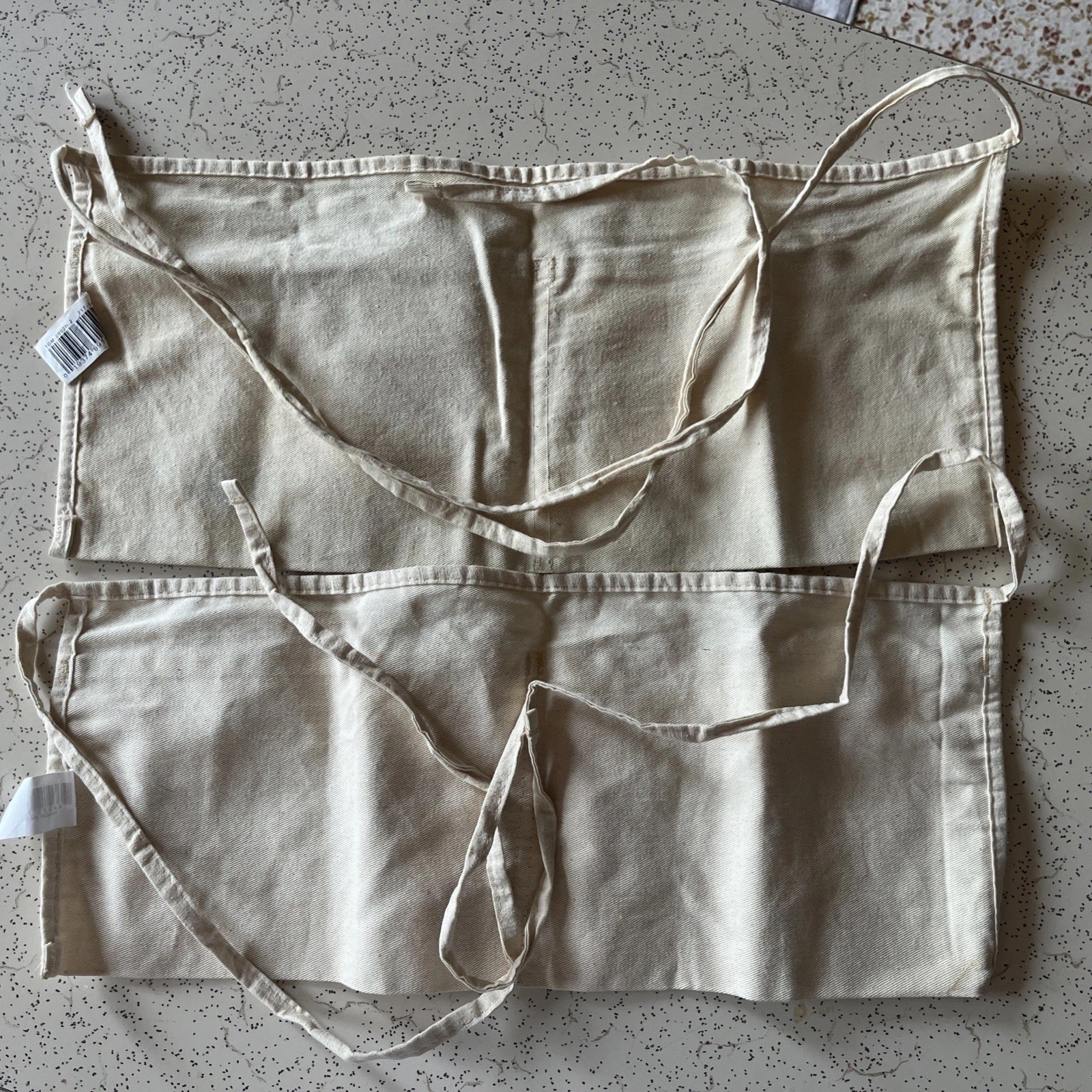Vintage Nail Apron Home Depot 2 Pouch Waist White Canvas Lot Of 2