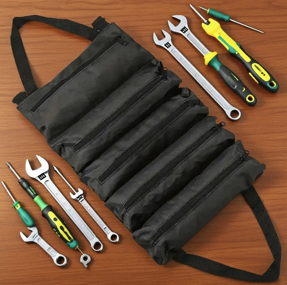 1pc Multi-Pocket Tool Roll Bag Portable Oxford Cloth Tool Organizer – NEW