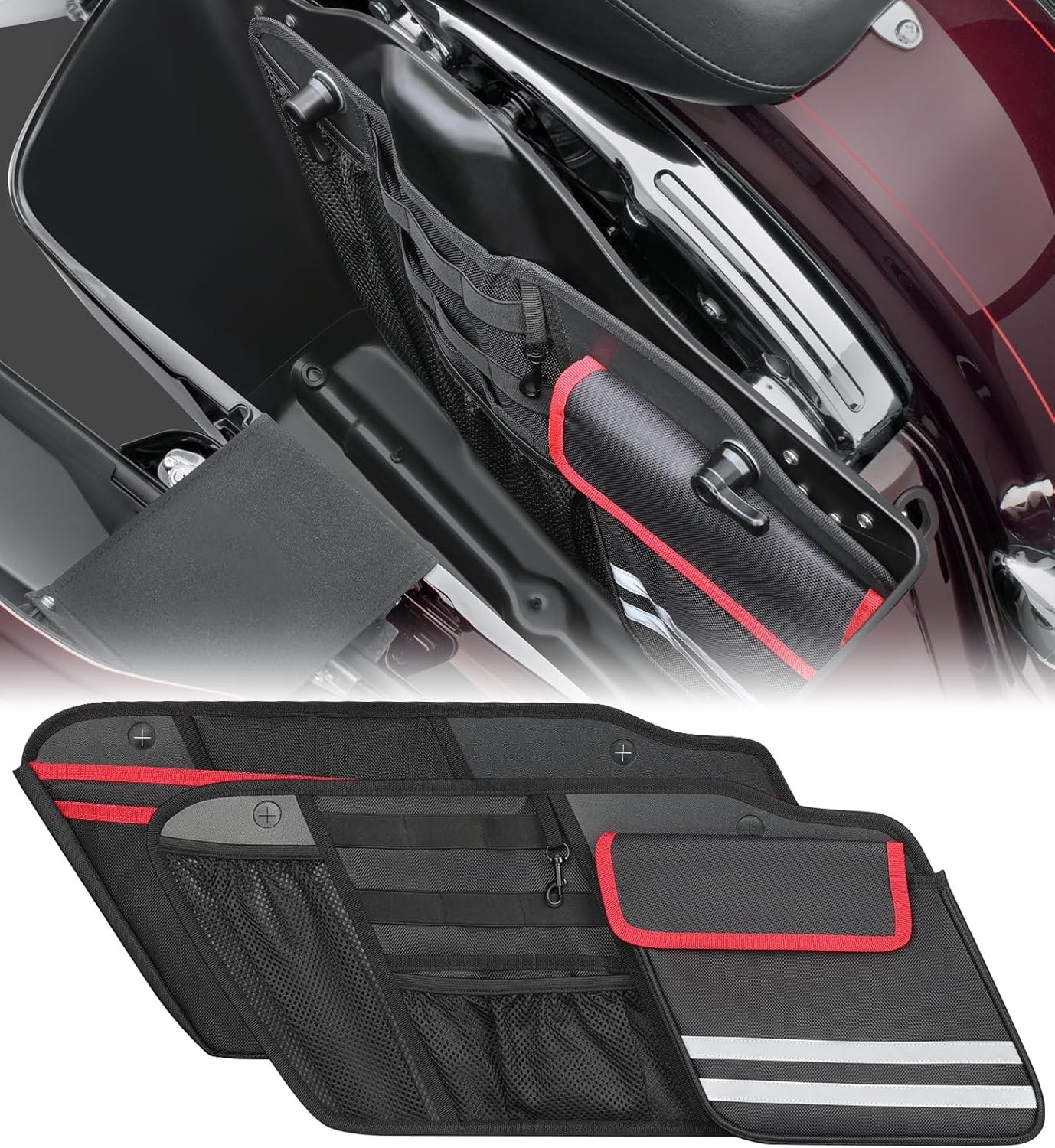 2-Pack Motorcycle Saddlebag Organizer with 2014-2025 Harley Davidson Touring …
