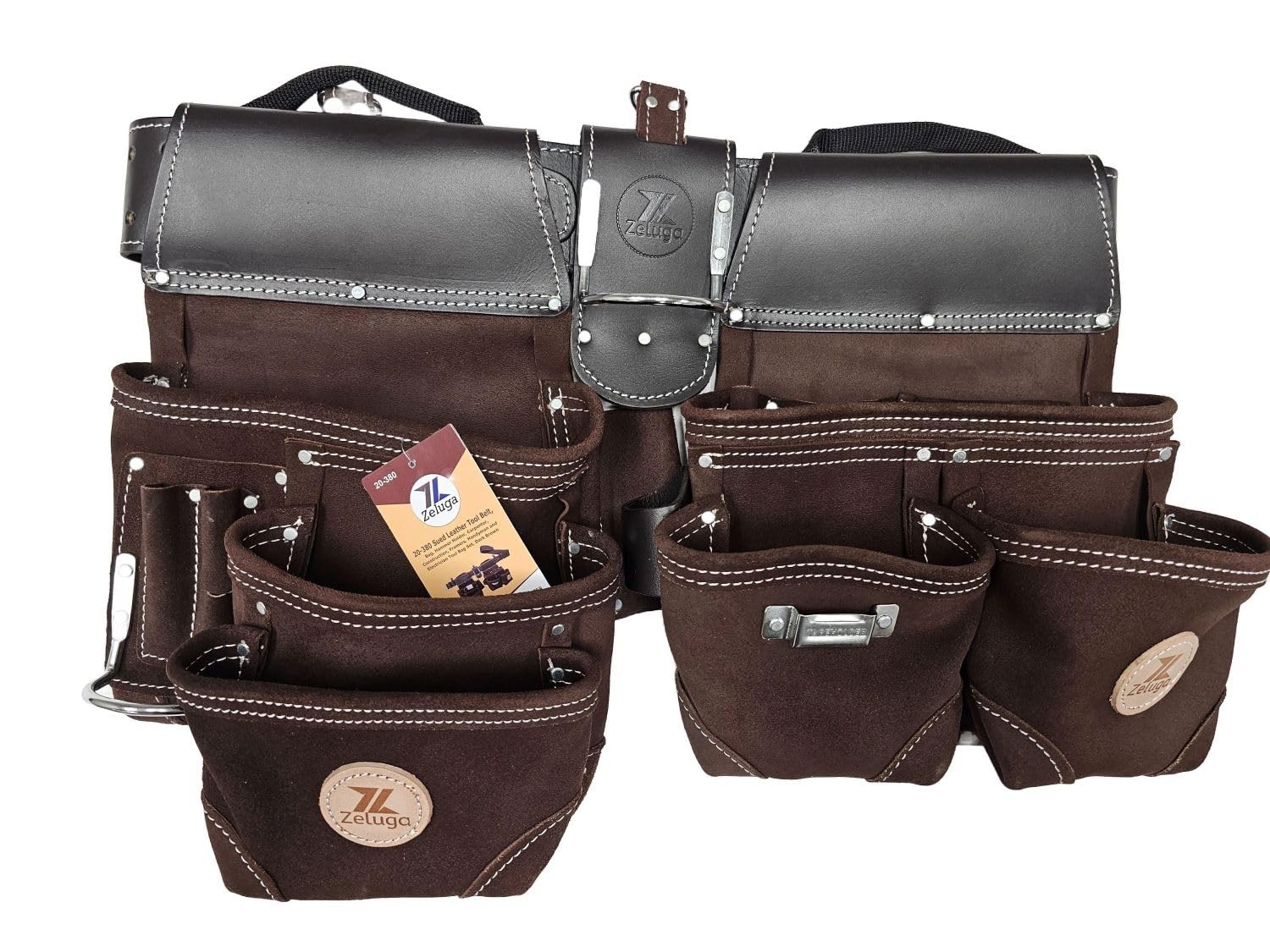 Sued Leather Tool Belt, Bag, Carpenter, Construction, Framers, Handyman and E…