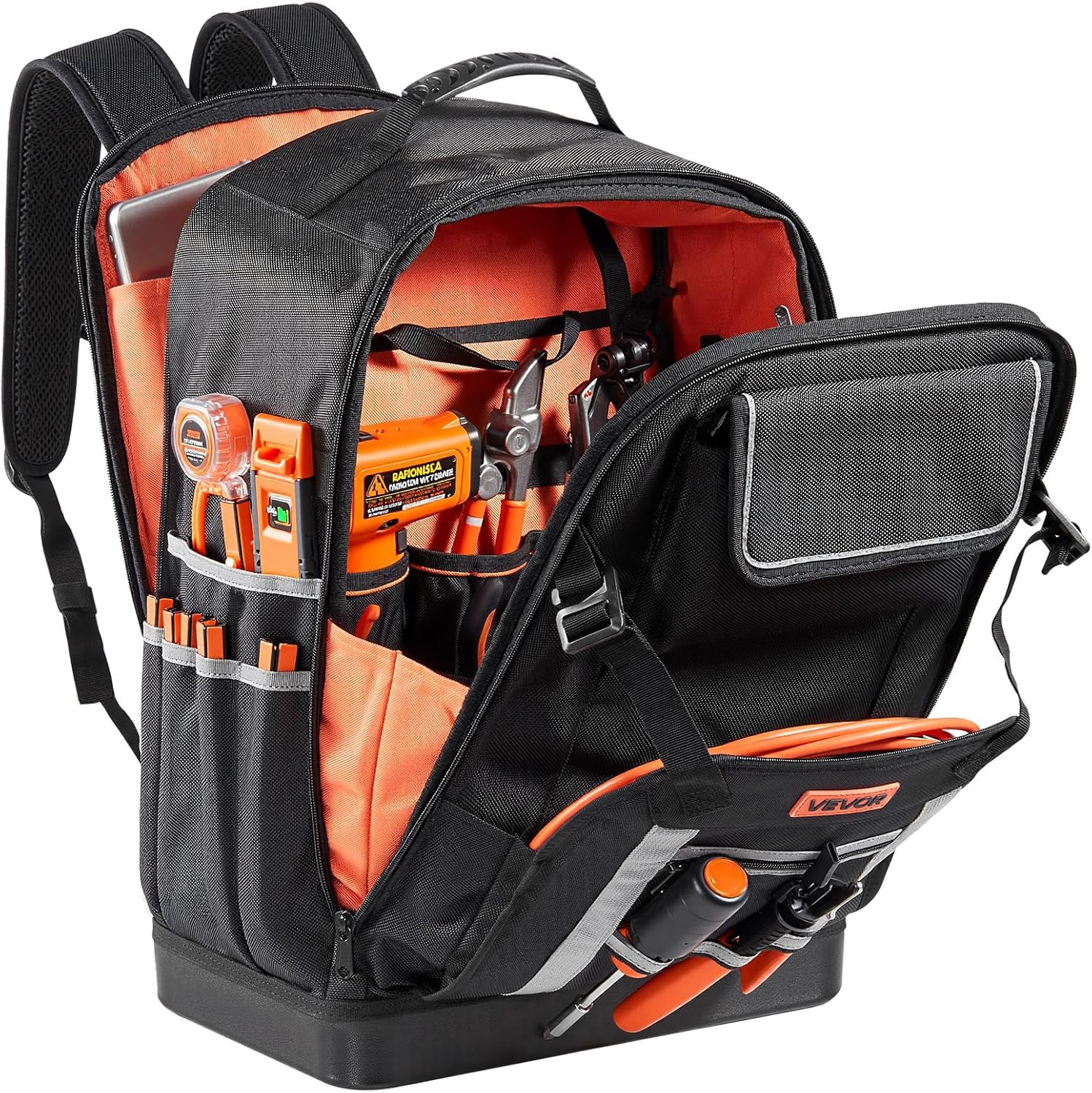 Tool Backpack, 56 Pockets, Heavy-Duty Tools Storage Organizer Bags with Molded B