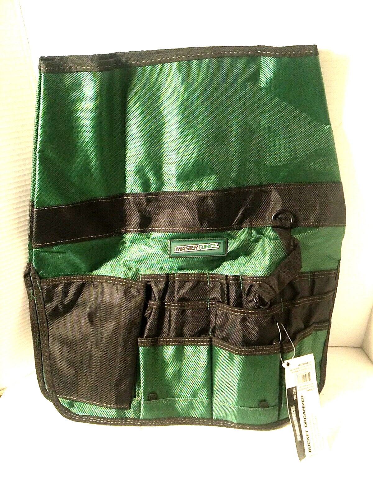 Master Force Tool Pouch Bucket Organizer 14” w/32 Pockets Heavy-Duty Green