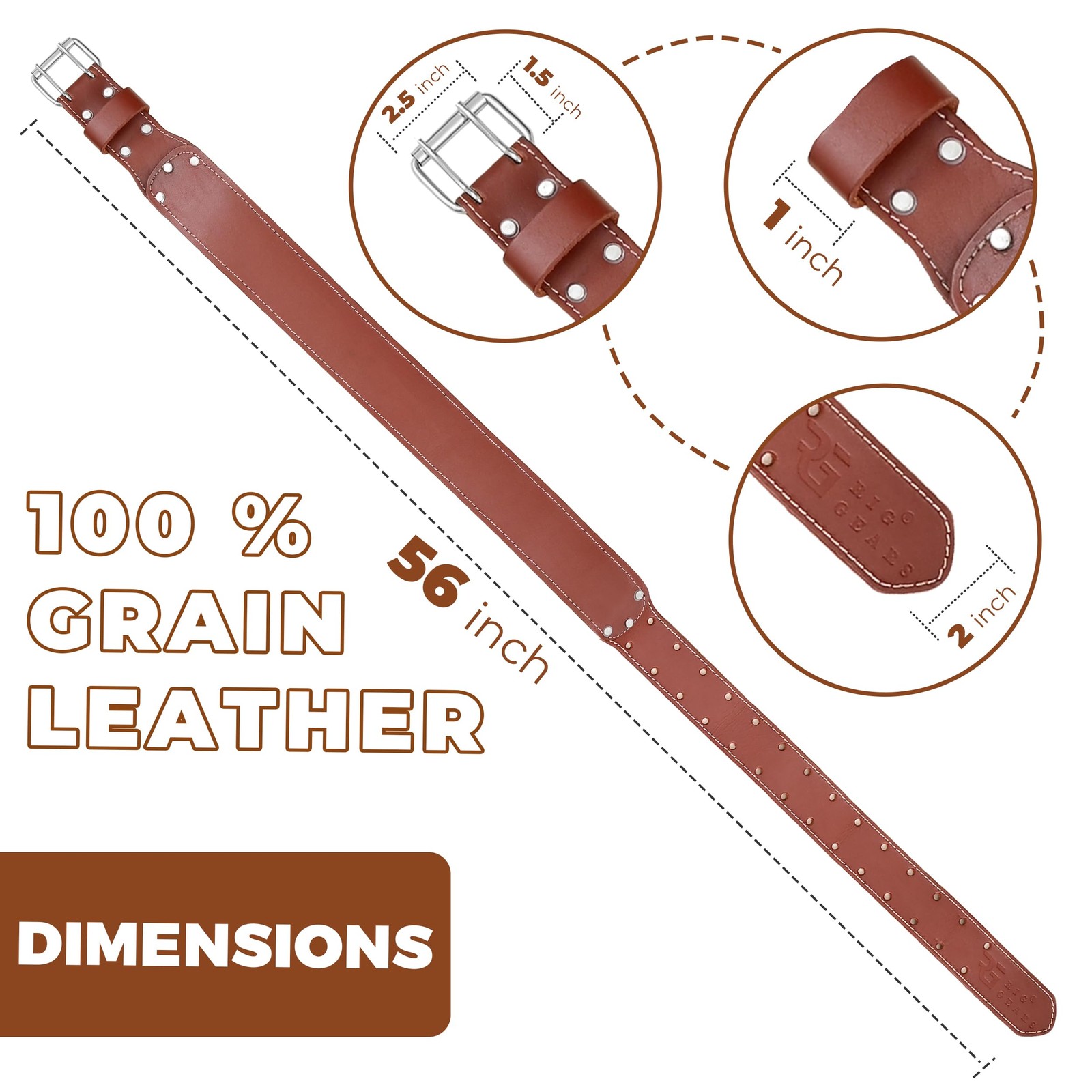 Mens Grain Leather Tool Belt 3 Inch Multipurpose Padded 3449 Inch
