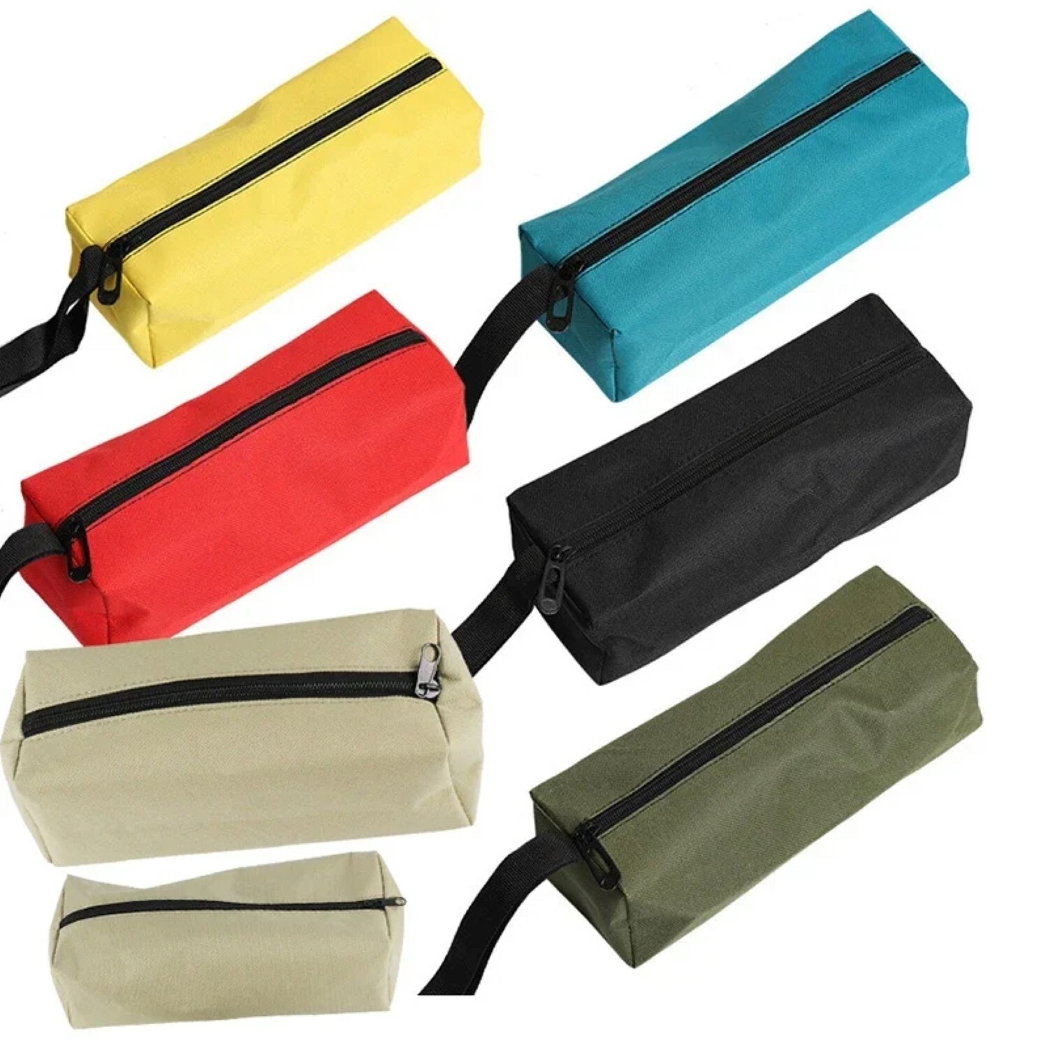 1-3pc Canvas Tool Pouch Bag Zipper Small Multipurpose Organizer Pouch Heavy Duty
