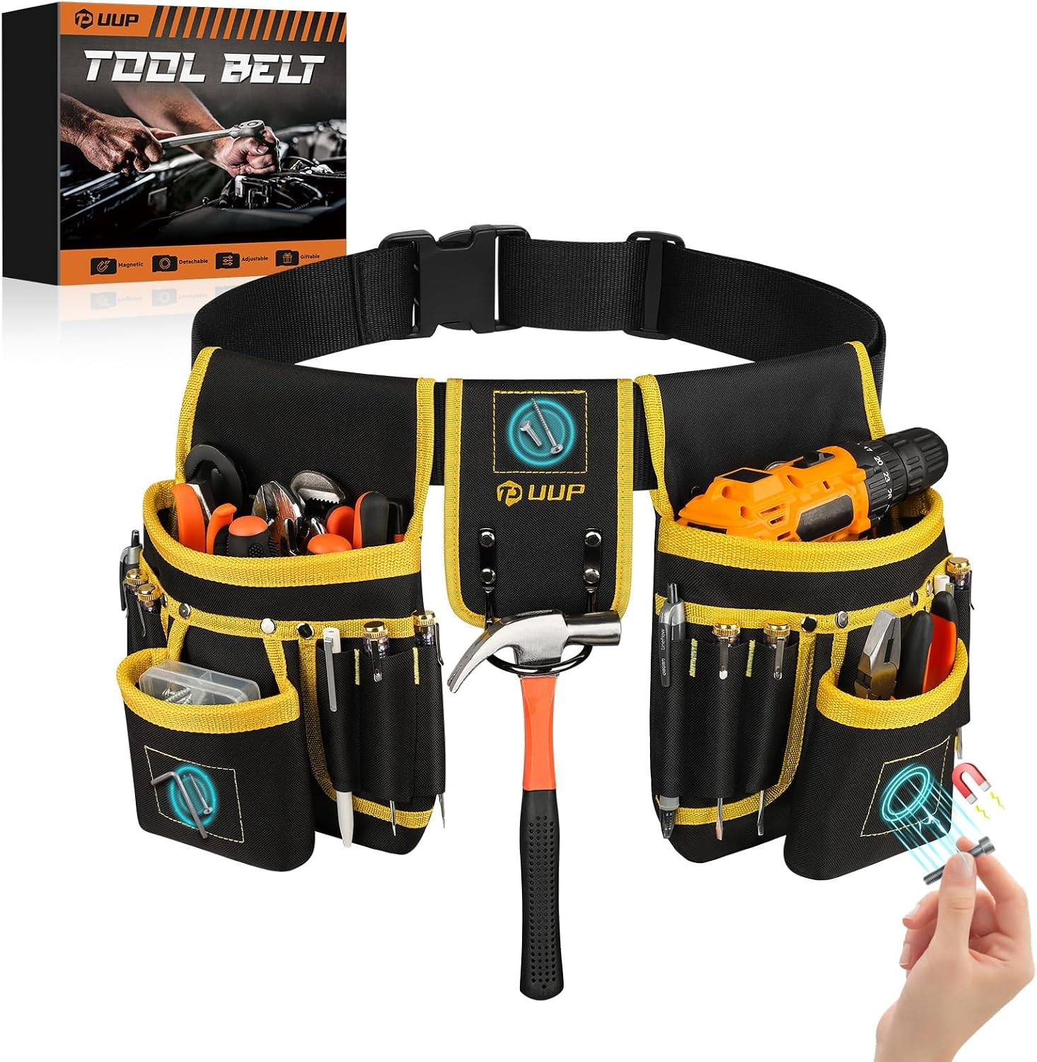 Magnetic Tool Belt 26 Pockets Heavy Duty Magnet Holster