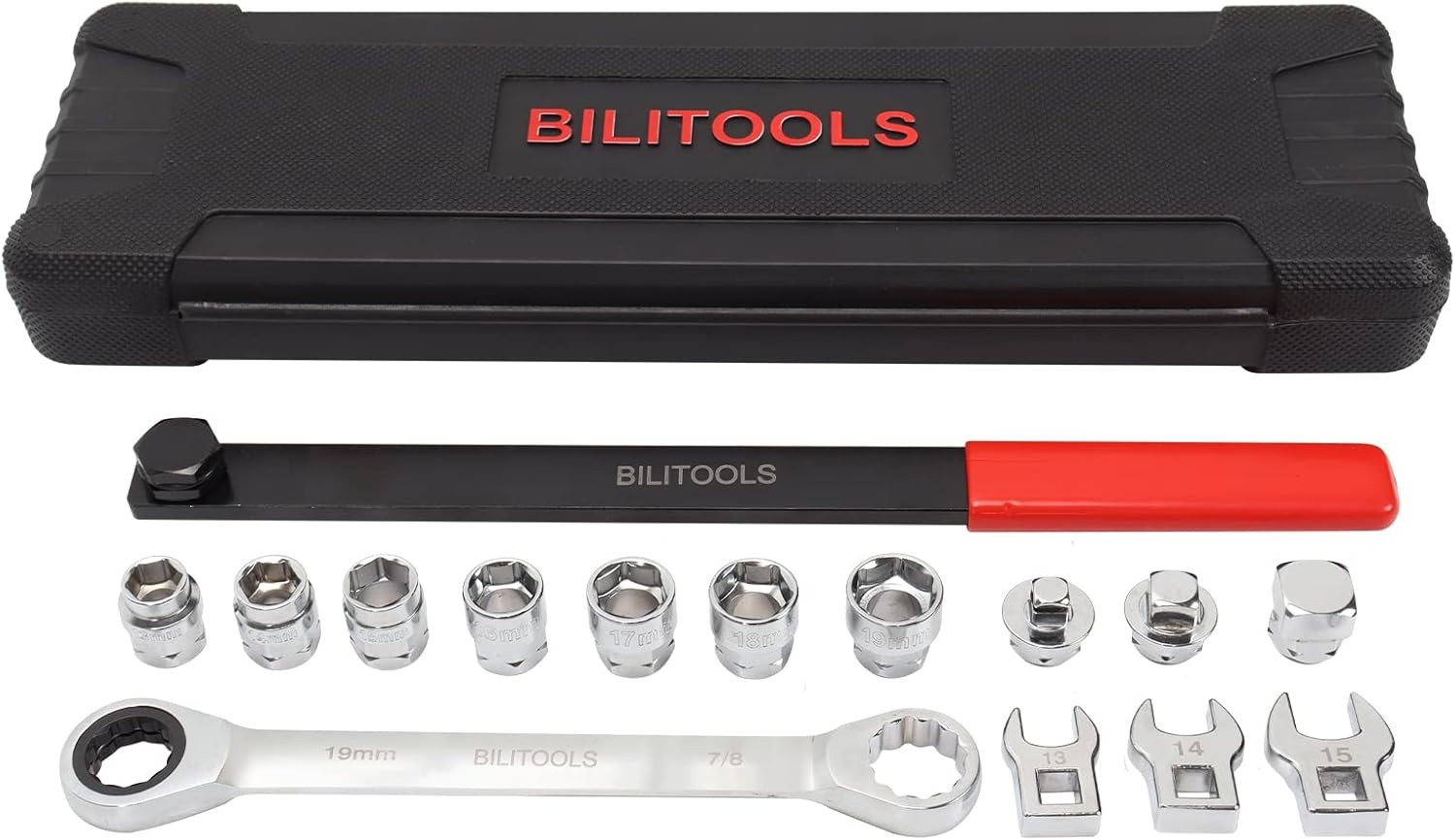 BILITOOLS 15-Piece Universal Serpentine Belt Tool Set,Belt Tensioner Tool Kit wi