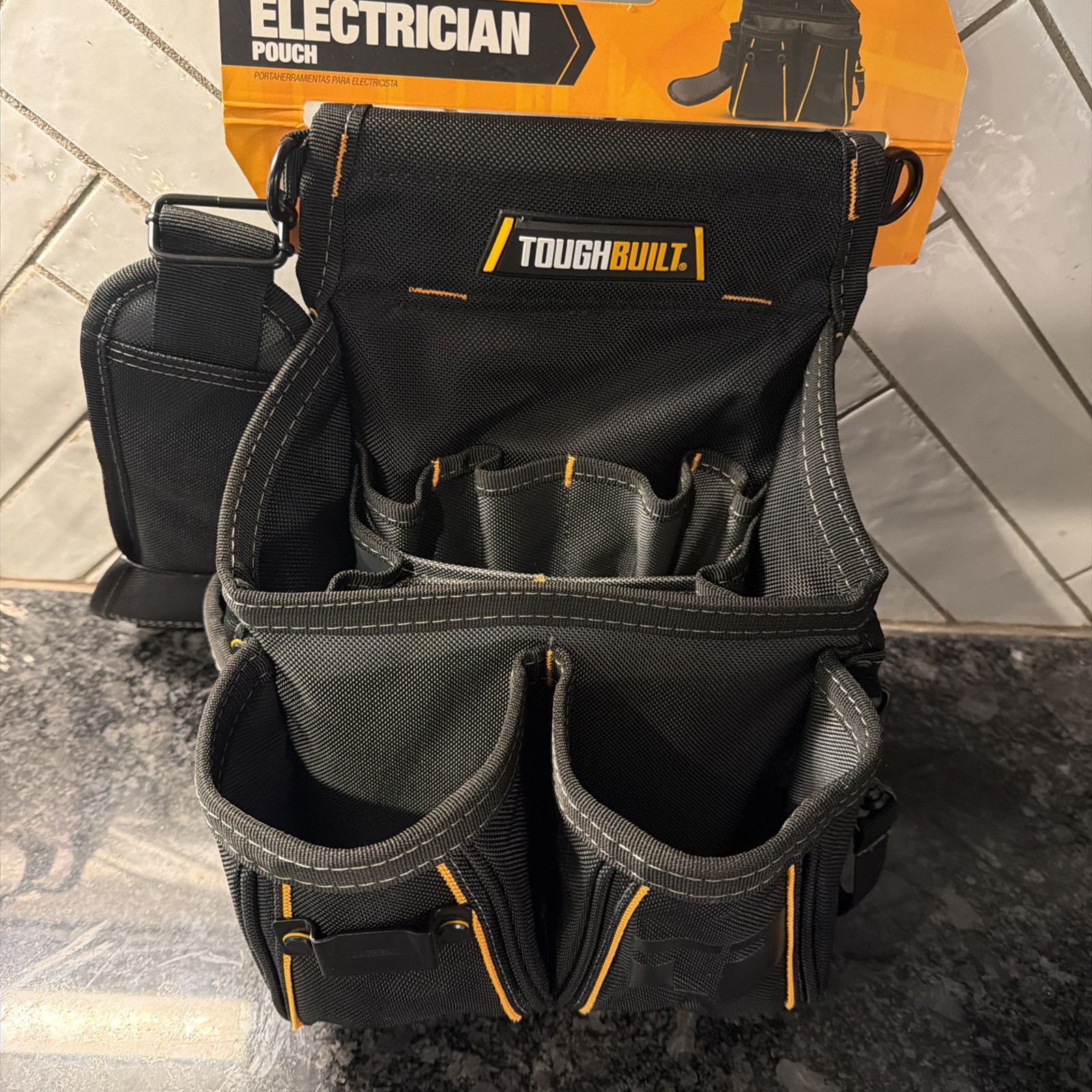 TOUGHBUILT Electrician Tool Pouch TB-314-2 23 Pockets Compact Belt Bag NEW Black