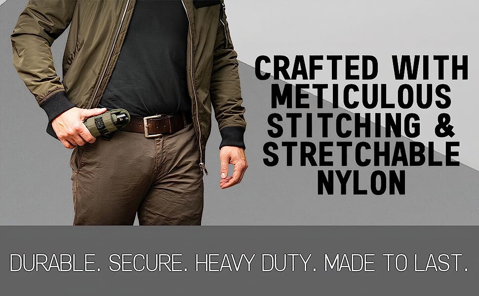 Tactical Flashlight Holster 360 Degree Holder for Police Military Security Belt