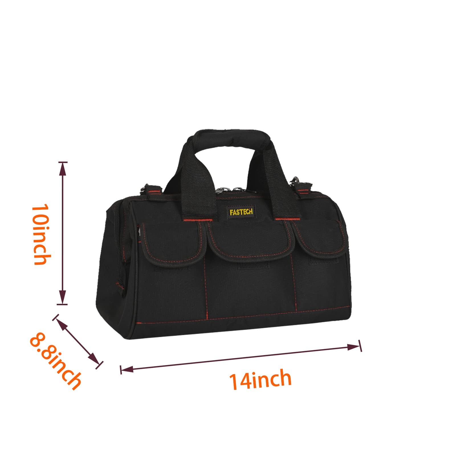 FASTECH 14inch Heavy Duty Toosl Bag With Wide Mouth for Tool Storage, Carrier…