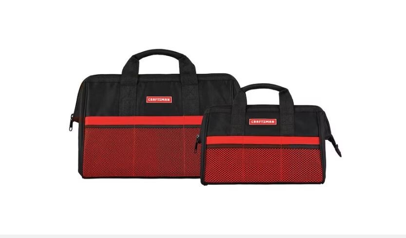 Red Polyester 12.25-in Zippered Tool Bag 2-in-1 Combo set of Tool bags _ NEW Set