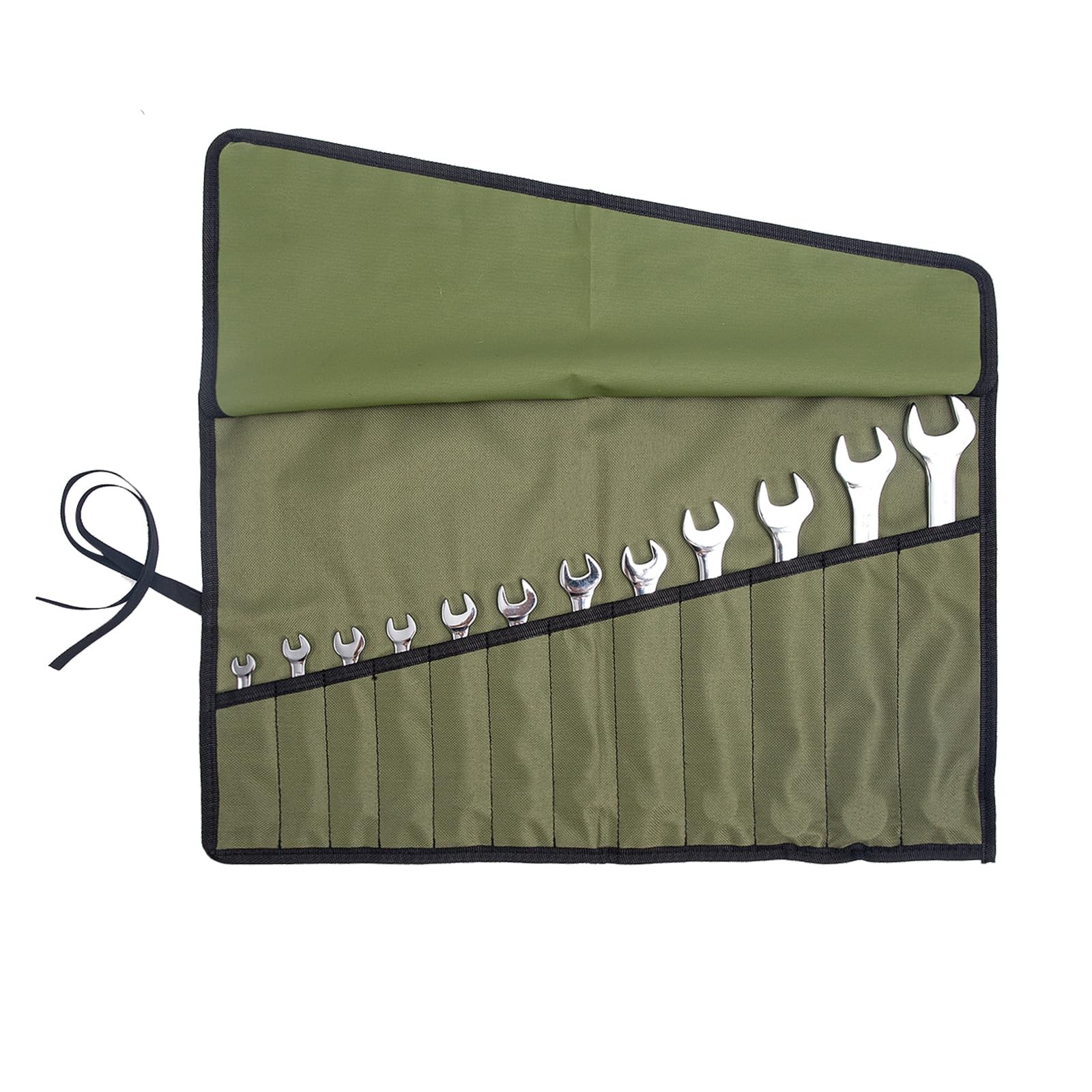 Baizoy Chisel Roll,6 18.91″ L * 18.11″H, Ammy Green- 12 Pockets Oxford cloth