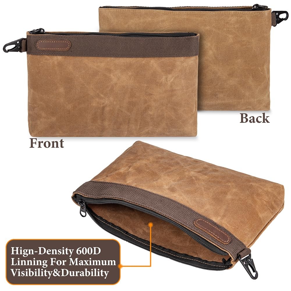 Hamks Waxed Canvas Tool 12 inches, Multi-color (Green, Khaki, Gray,Brown )