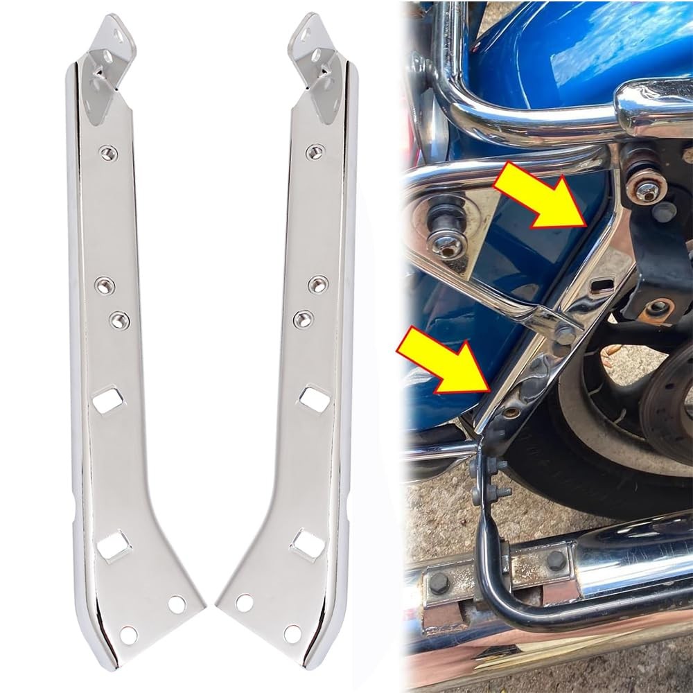 Chrome Saddlebag Rail Support Bracket Left & Right Side Fit for Harley Touring F