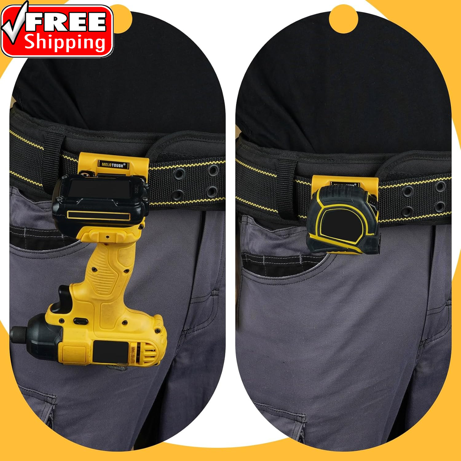 Drill Belt Clip,Drill Holder for Tool Belt,Measuring Tape Holder for Impact Driv