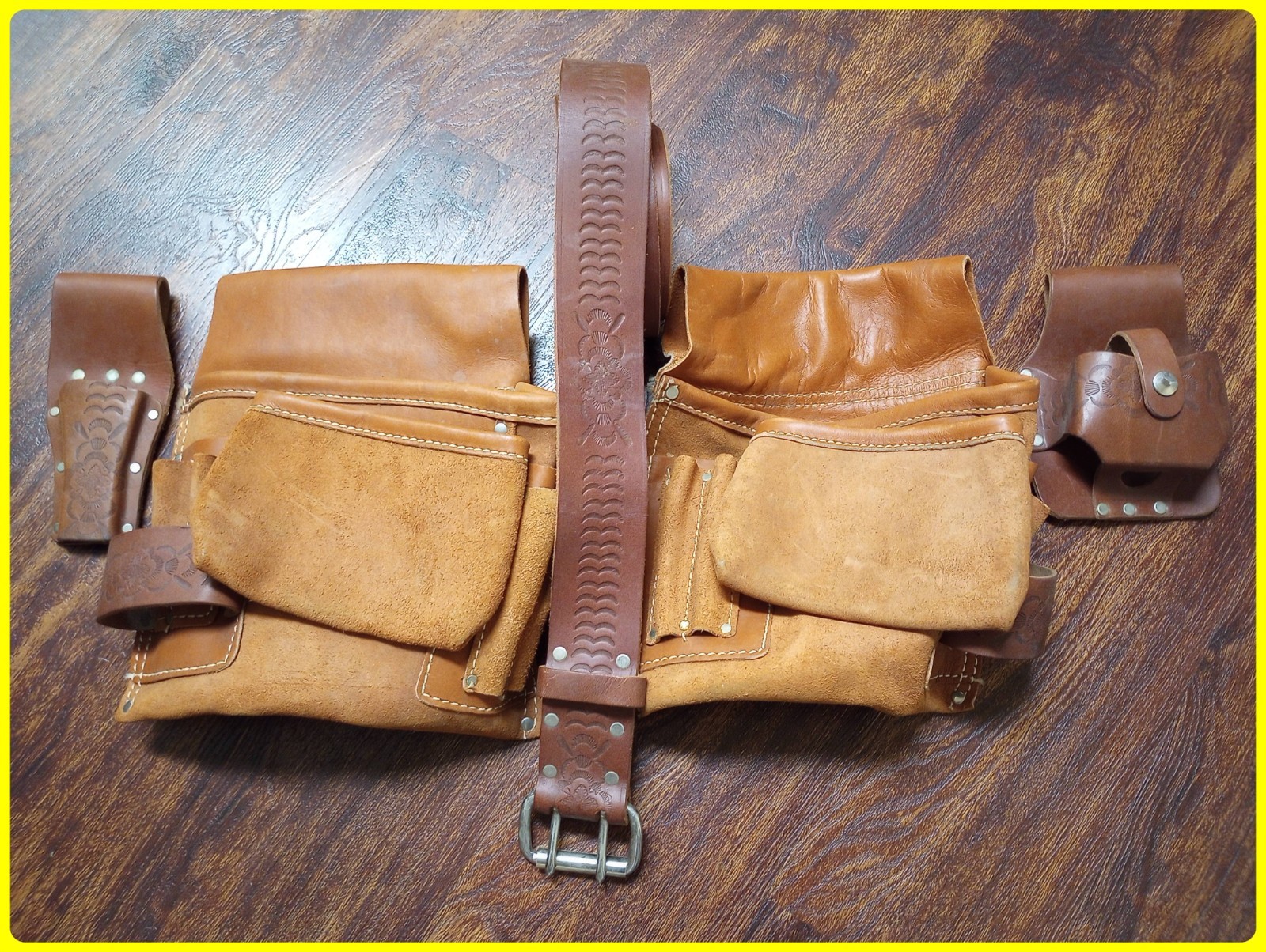 Tool Belt Leather Deboss Printed Belt Farmer Rancher Electrician Carpenter 52″