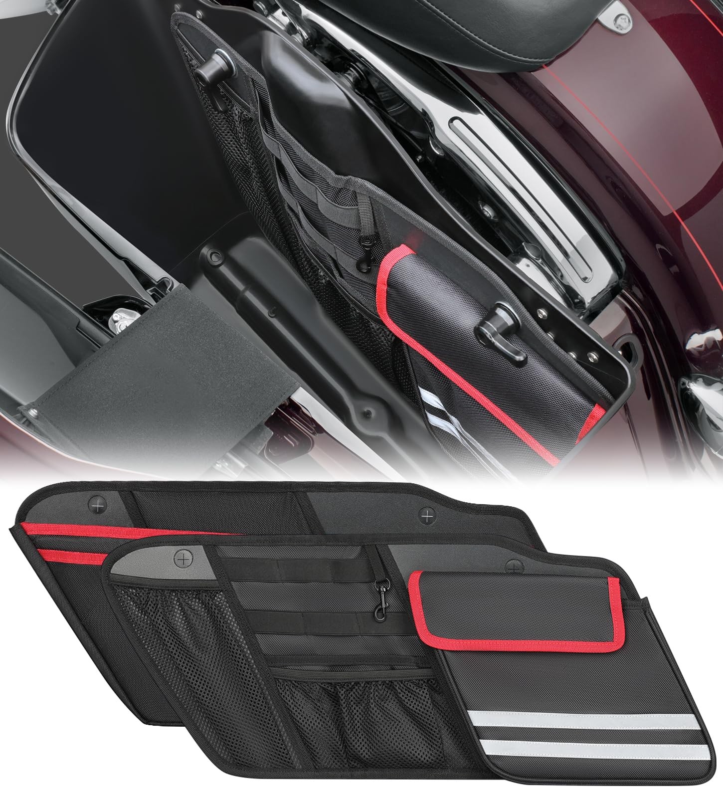 2-Pack Motorcycle Saddlebag Organizer Compatible with 2014-2025 Harley Davids…