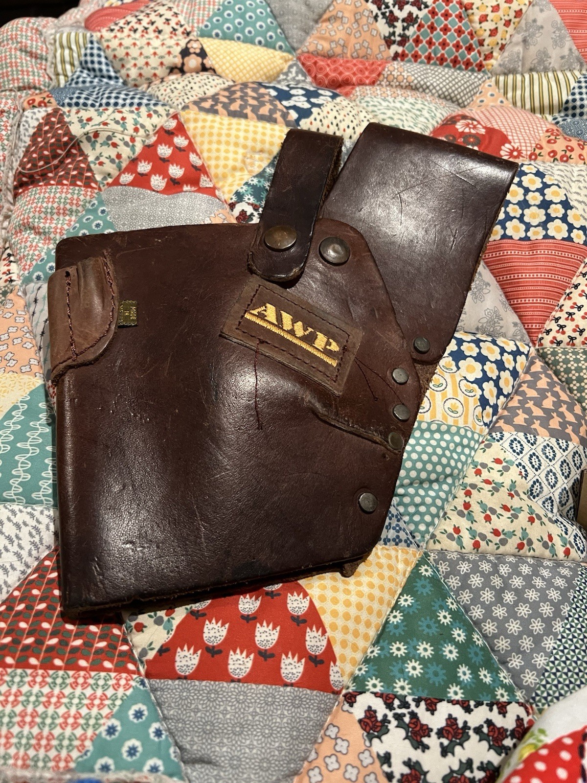 AWP General Construction Leather Drill Tool Holster Made In Mexico