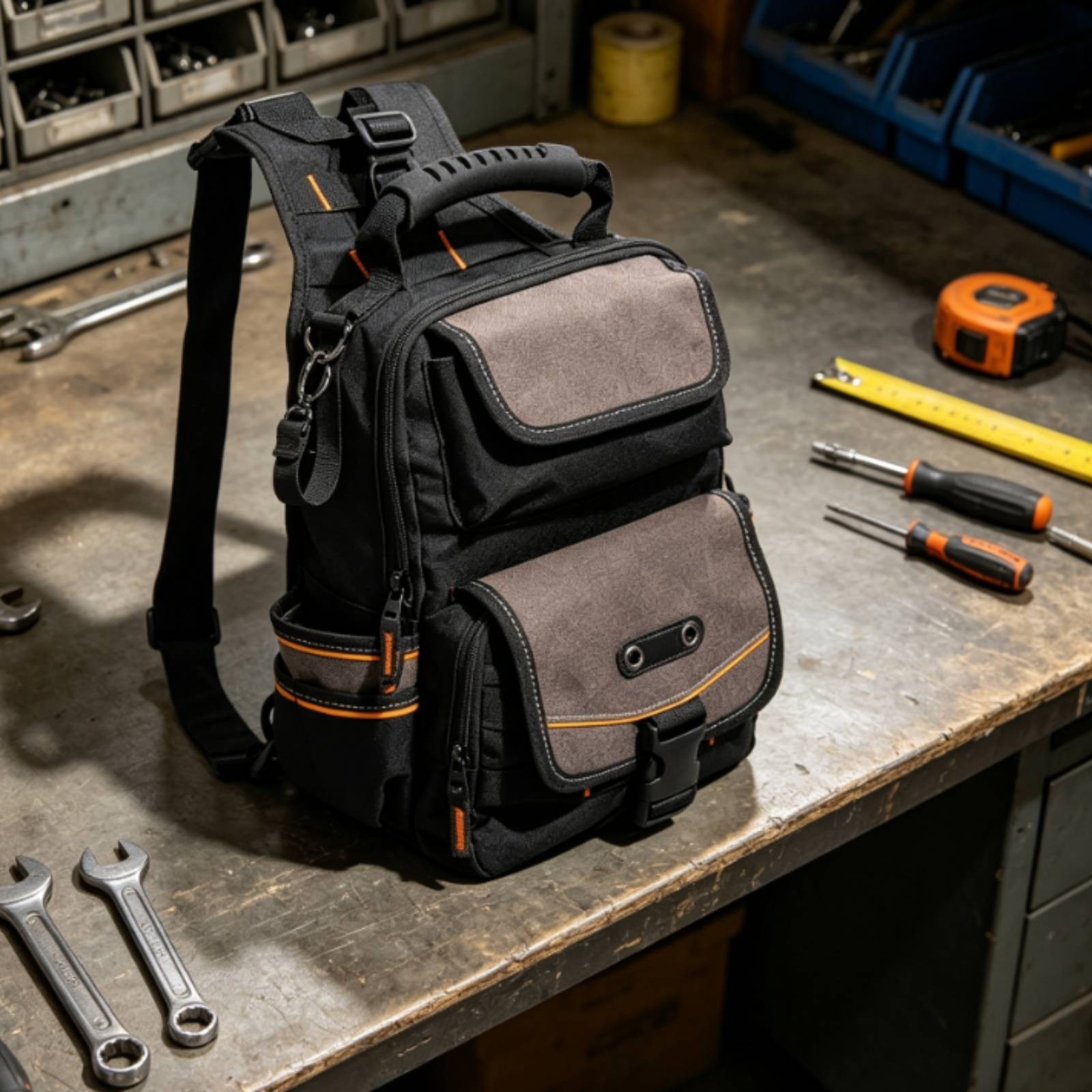Multi-Pocket Tool Bag Heavy Duty Tool Bag with Shoulder Strap for Technicians