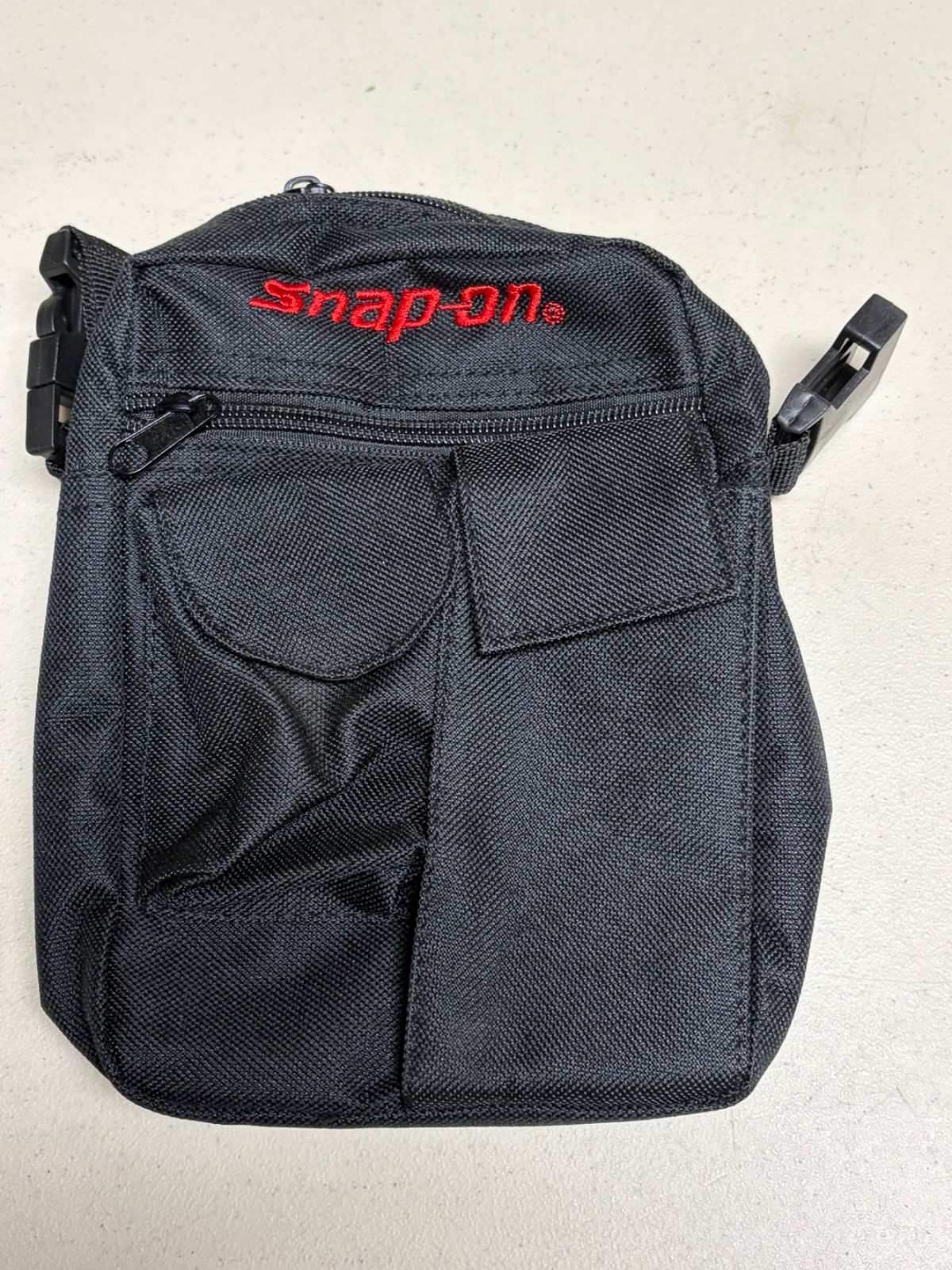 Snap On Tool Bag Pouch Carabiners Adjustable Strap Black