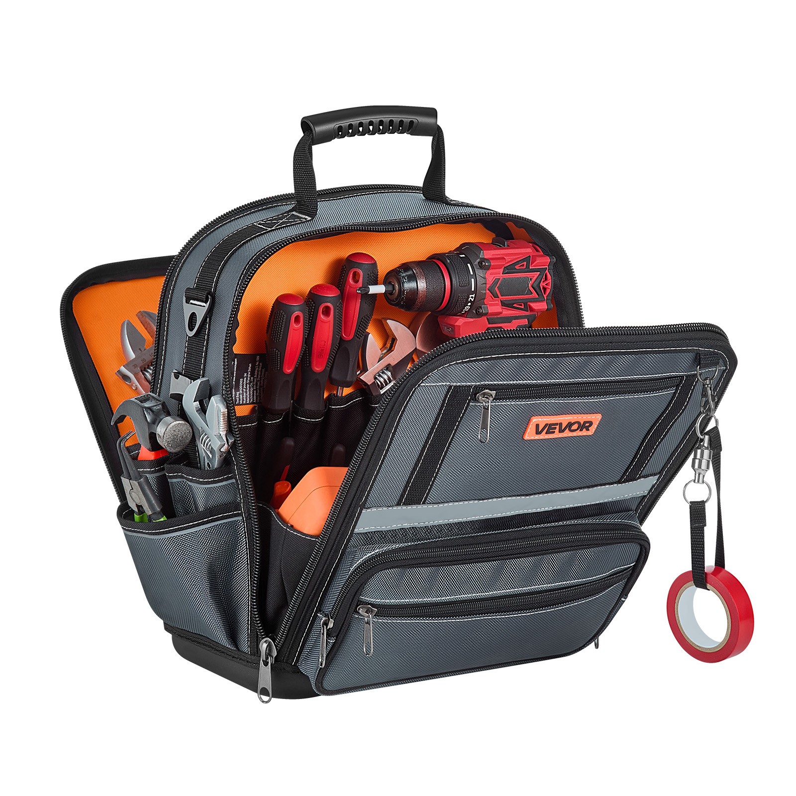 VEVOR Tool Bag 13.2 Inch 34-Pocket Portable Large Tool Box Organizer with Base