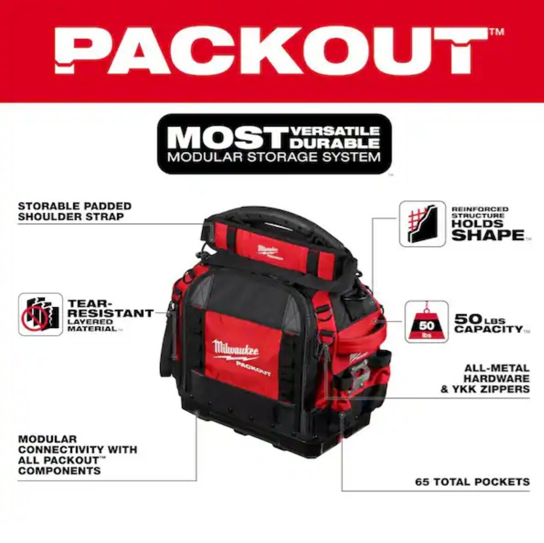 Milwaukee 48-22-8316 PACKOUT 15″ Structured Tool Bag. New With Tags