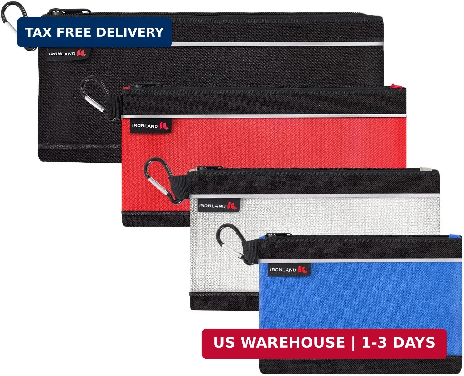 Small Tool Pouches 4 Pack Waterproof Heavy Duty Zipper Storage Organizer Bag