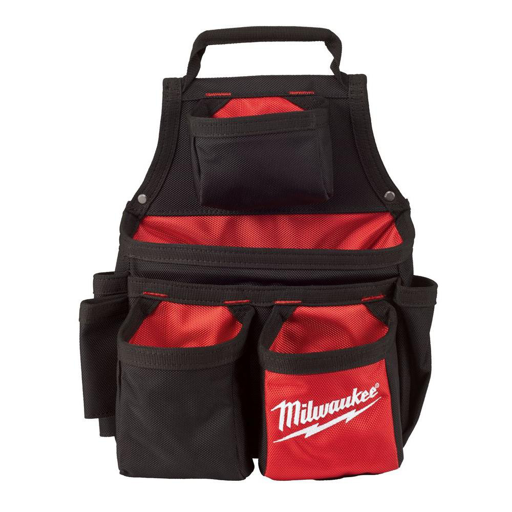 13 Inch Tool Bag Carpenters Storage Organizer Belt Pouch with 17 Pockets Red