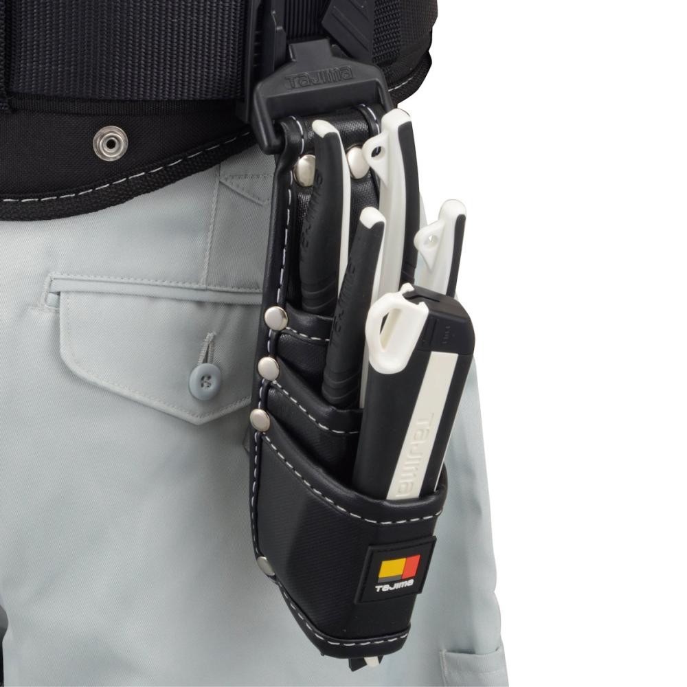 TAJIMA SFKSN-P3 Tool Pouch 3 Pocket Detachable Belt Holder Japan