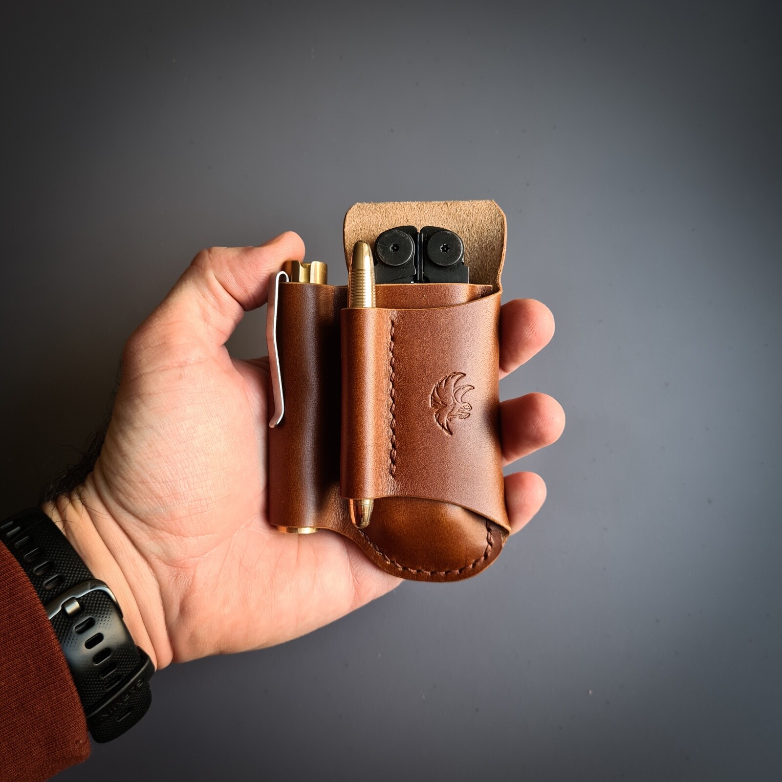 Leatherman Wave/Arc/Charge Belt Sheath, Leather EDC Organizer With Belt Loop