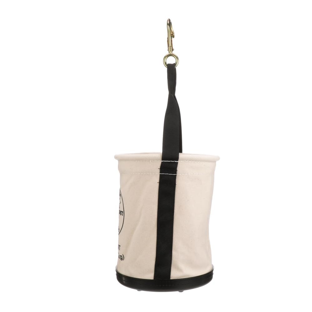 All-Purpose Canvas Tool Bucket with Plastic Bottom & Drain Holes, 150 lb Capacit