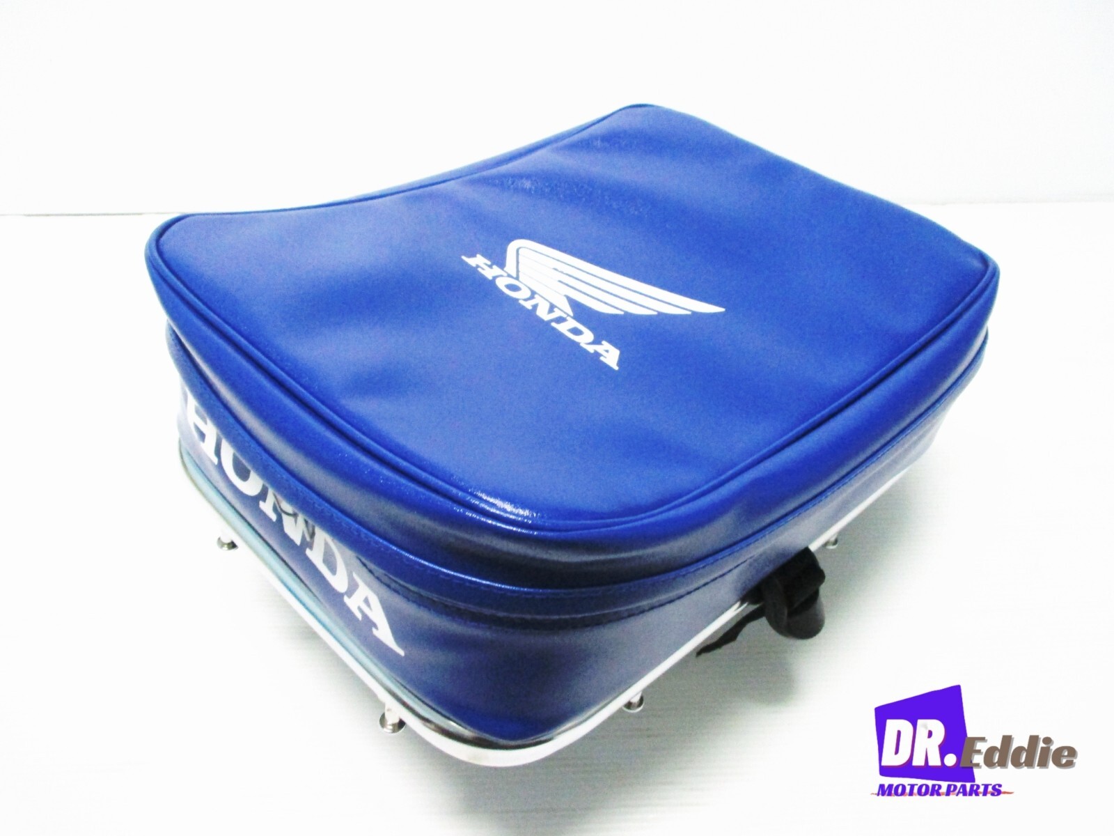 Fit Honda C70 C90 1970-89 Rear Rack Carrier & Blue Baggage Bag Pouch #BI5877#
