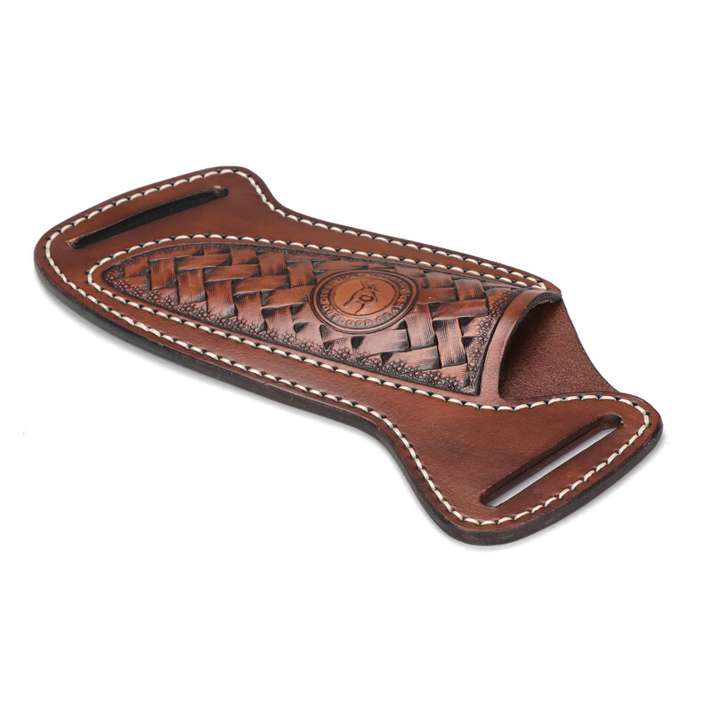 TOURBON Slanted Pancake Knife Sheath Fixed Blade Belt Holster Hunting Camping