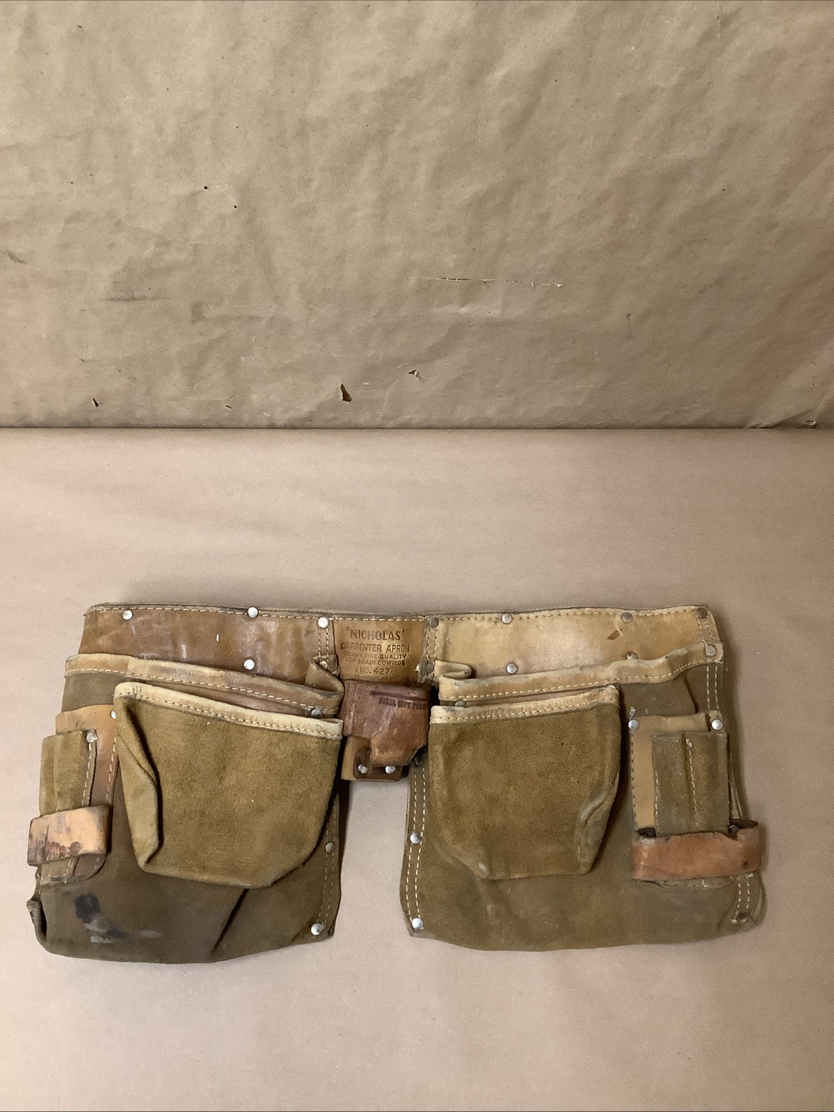 Vintage Nicholas No.427 Carpenter Apron – Brown/Silver