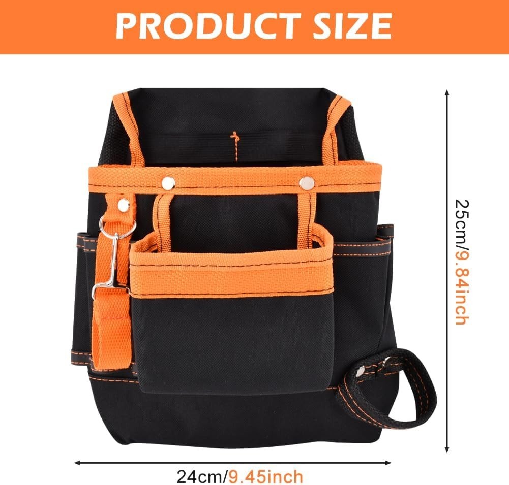 Tool Belts 8 Pockets, Tool Pouch Heavy Duty Tool Belts for Men Tool Belt Bag …