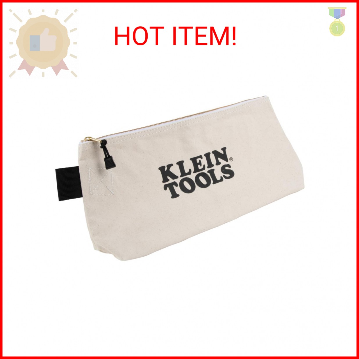 KLEIN TOOLS 62042 16-Inch Zipper Bag, Extra Long, No. 10 Canvas, Heavy Duty Tool
