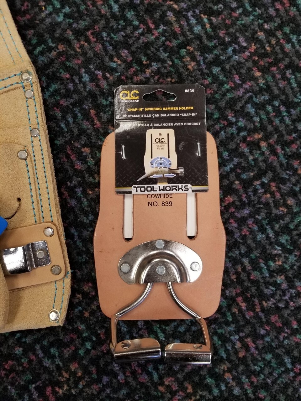 Ox Tools 8 Pocket Suede Leather Tool Pouch & CLC Swinging Hammer Holder