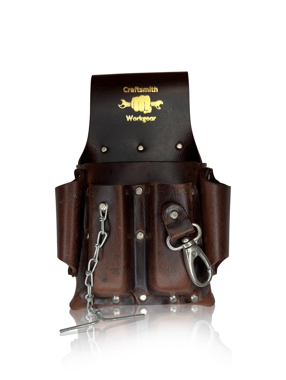 Electrician Tool Pouch Durable Leather Tool Pouch 5 Pockets Tape Holder Key Hold
