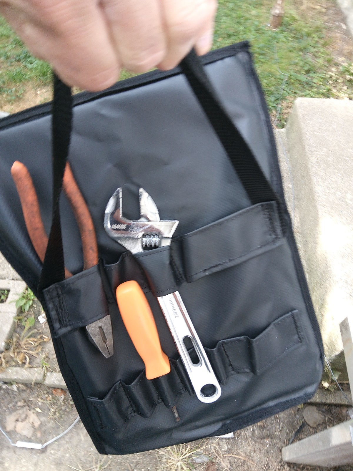 tool holder insert and backpack, sturdy straps, no tools, removable