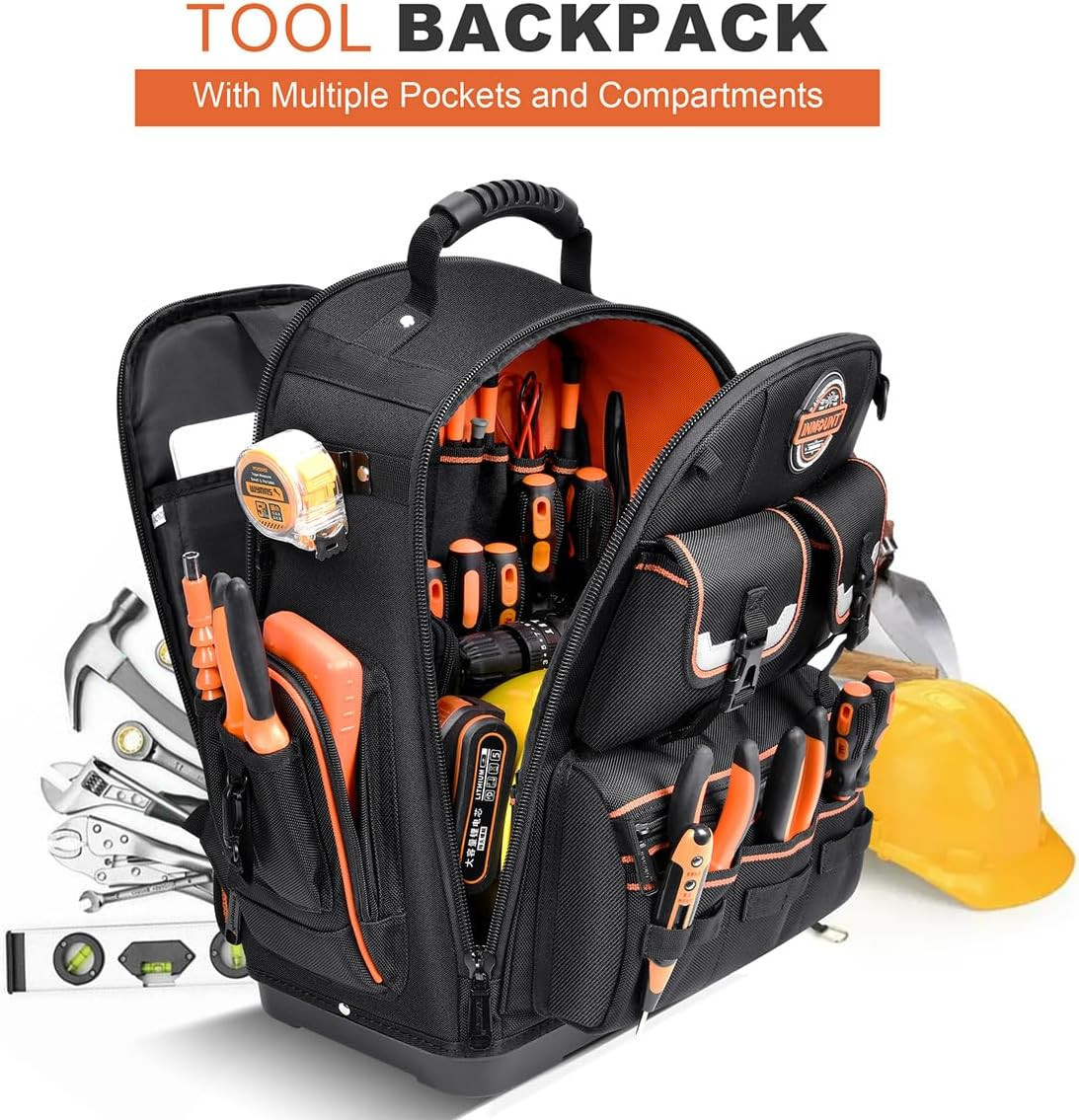 Heavy Duty Tool Backpack – Water-Resistant Organizer for Electricians