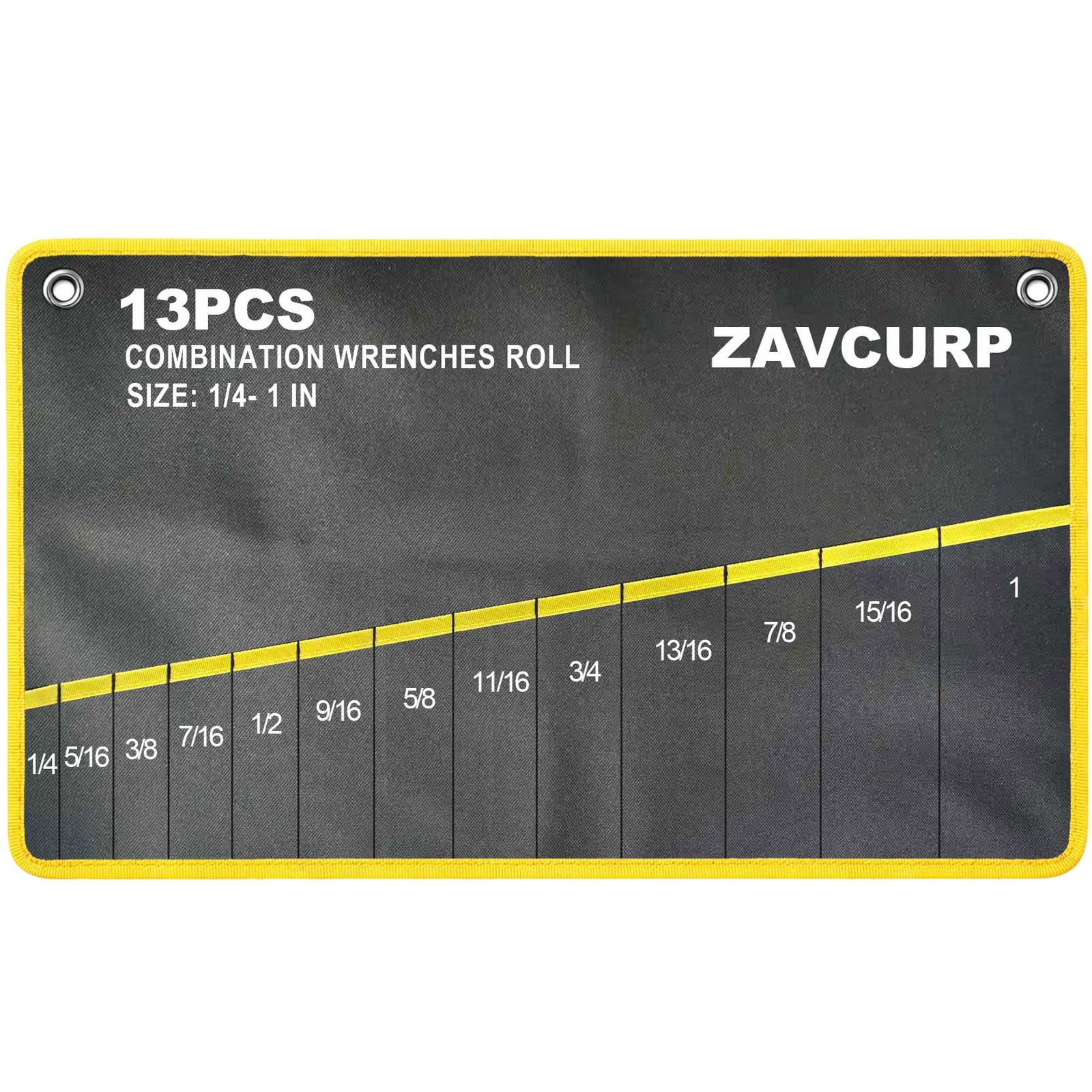 SAE 13 SAE Wrench Roll Up Pouch – Tool Roll – 13 Pockets 1/4-1 IN