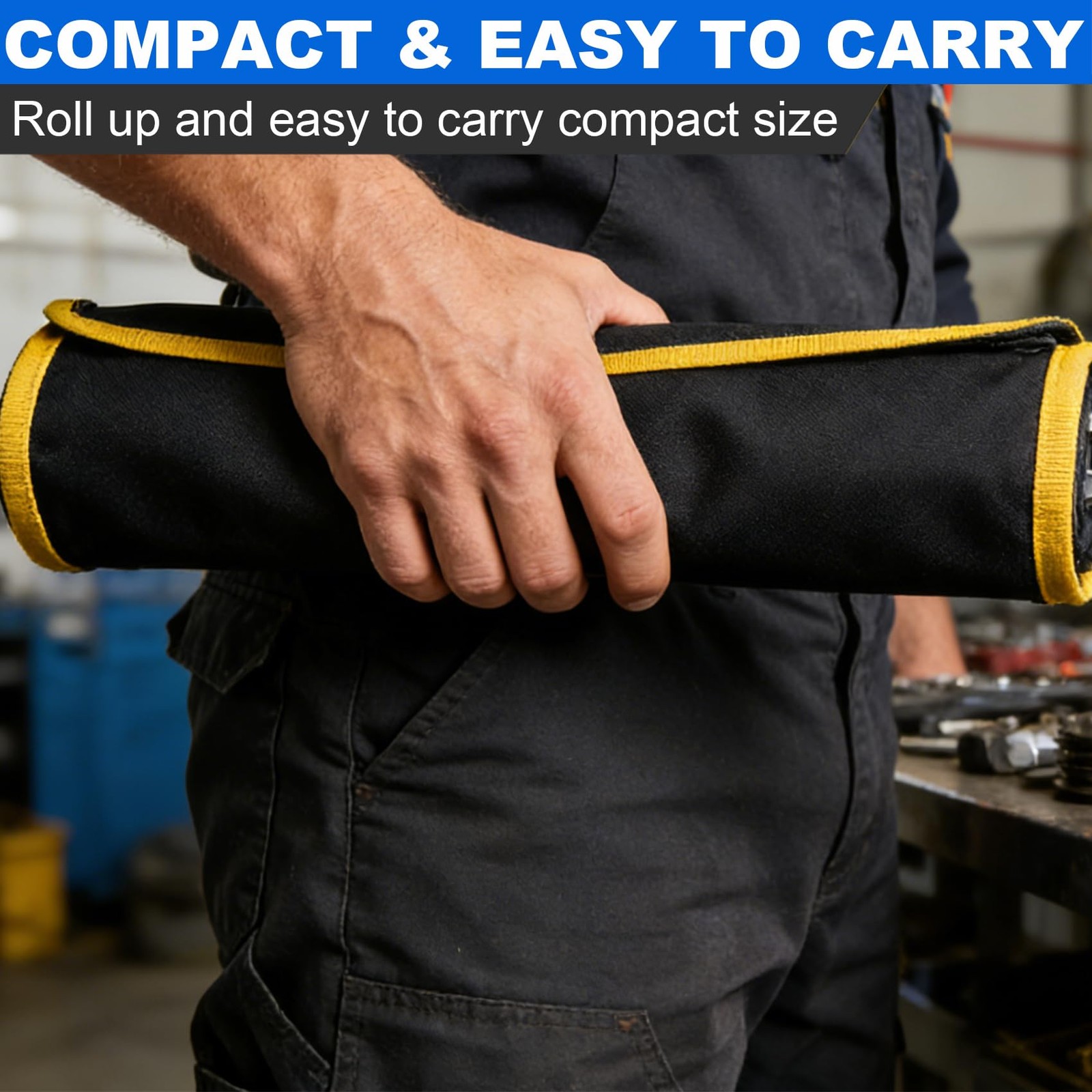 2PCS Wrench Roll, Wrench Roll Up Pouch, Canvas Tool Storage Organizers Bag