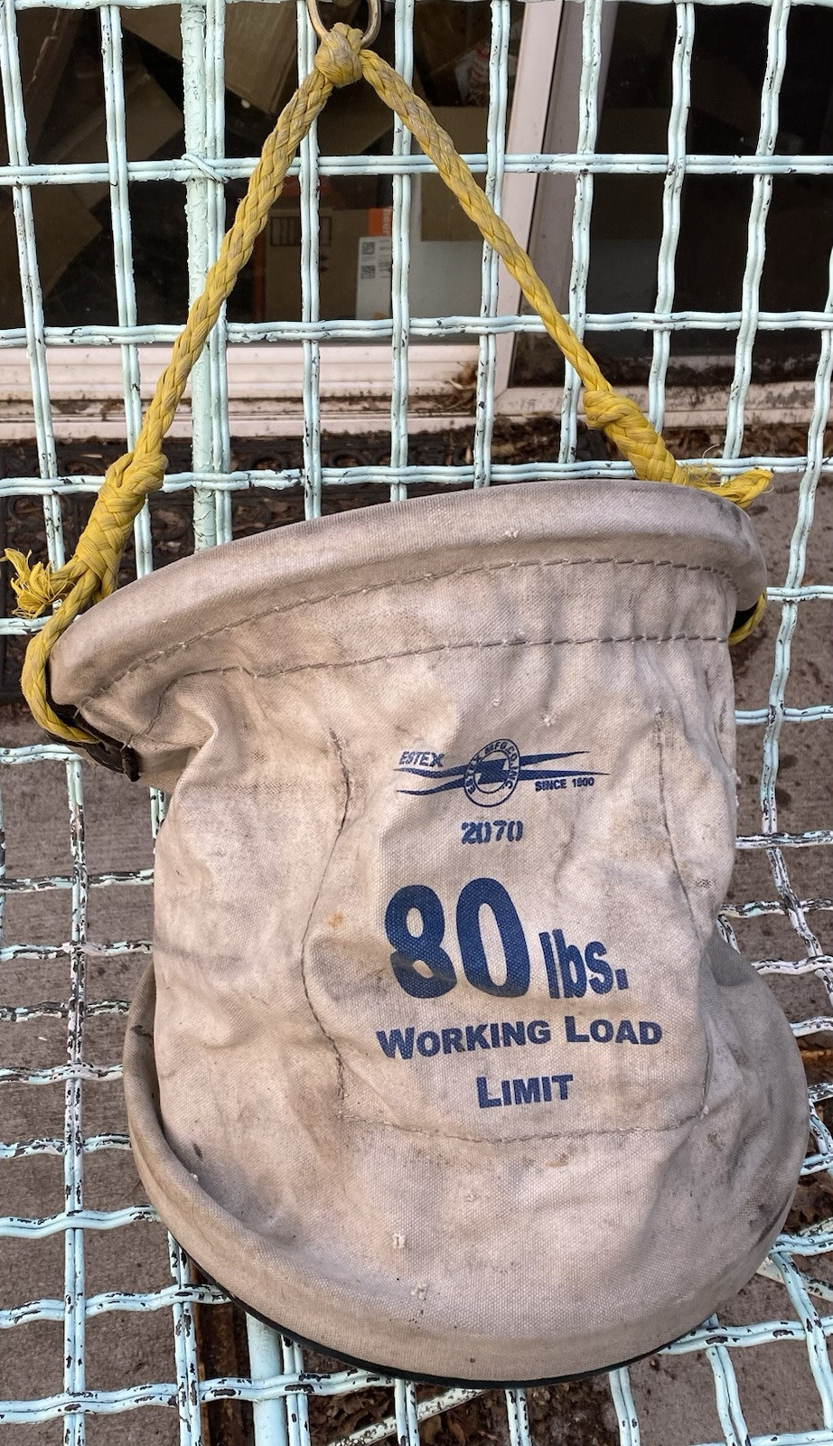 Vintage Estex Lineman Tool Canvas Bag Brass Clip Few Small Holes 80 Lbs