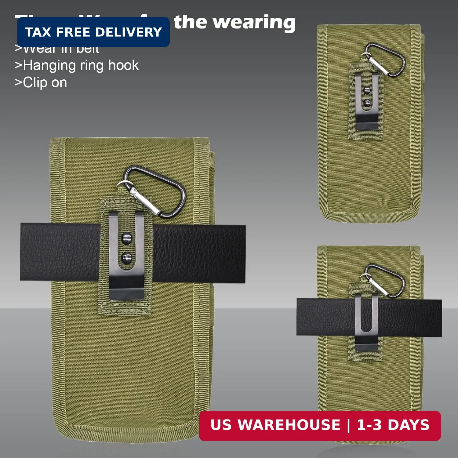 Belt Tool Pouch, Tactical Utility Organizer with Cell Phone Holder, Durable Heav