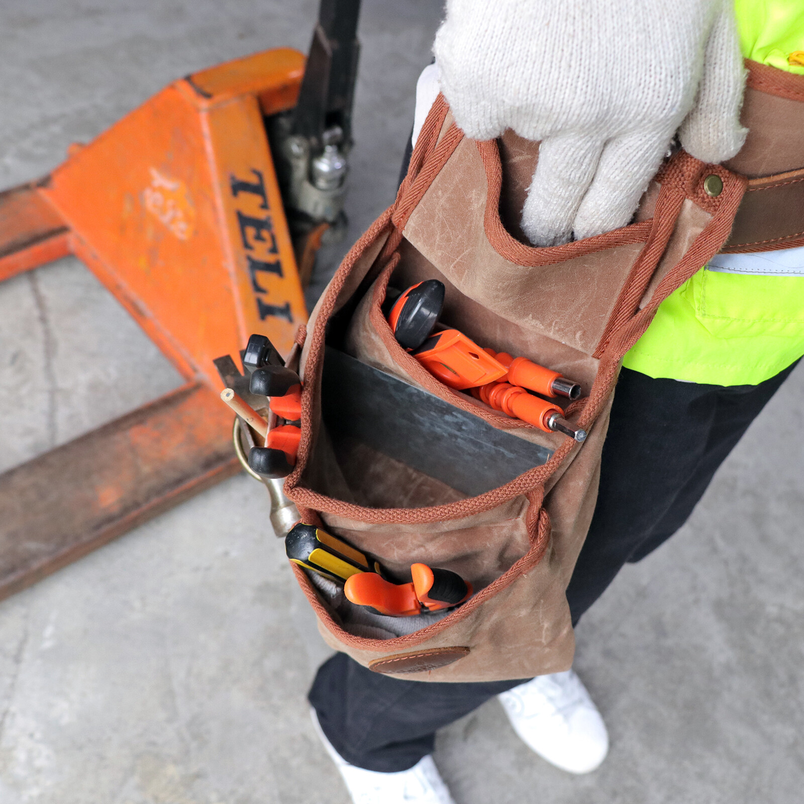 Tourbon Wax Canvas Tool Belt Suspenders Pouch Drill Rig Carpenter Framers Vest