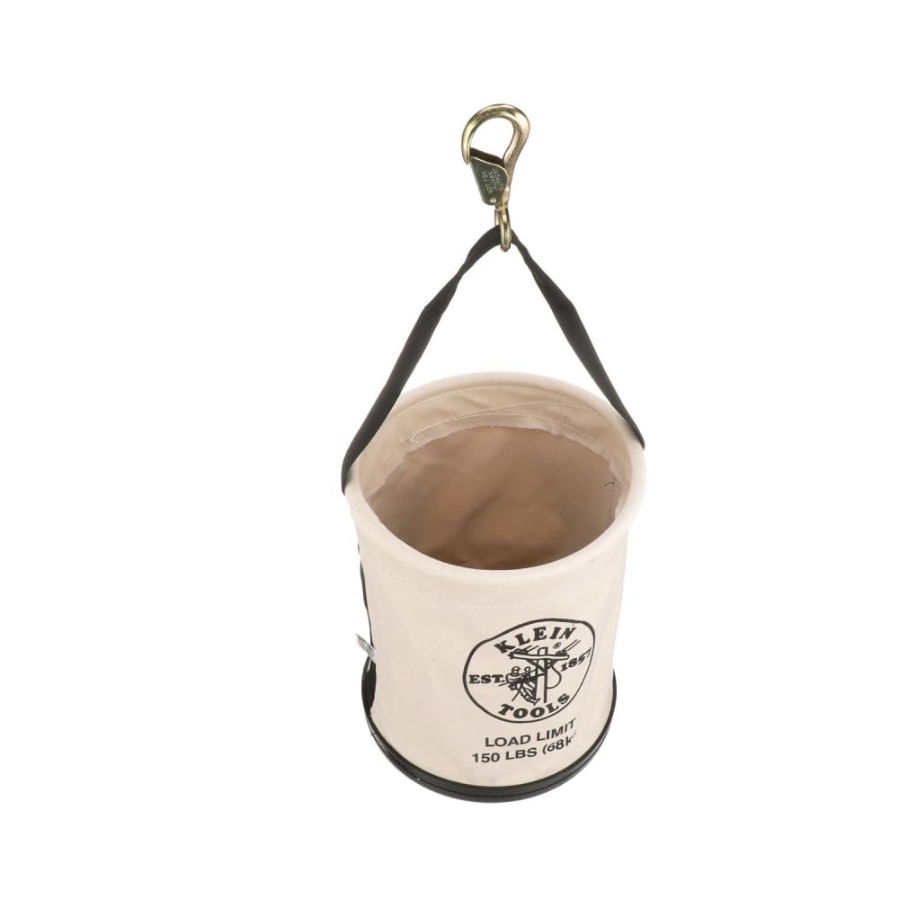 All-Purpose Canvas Tool Bucket with Plastic Bottom & Drain Holes, 150 lb Capacit
