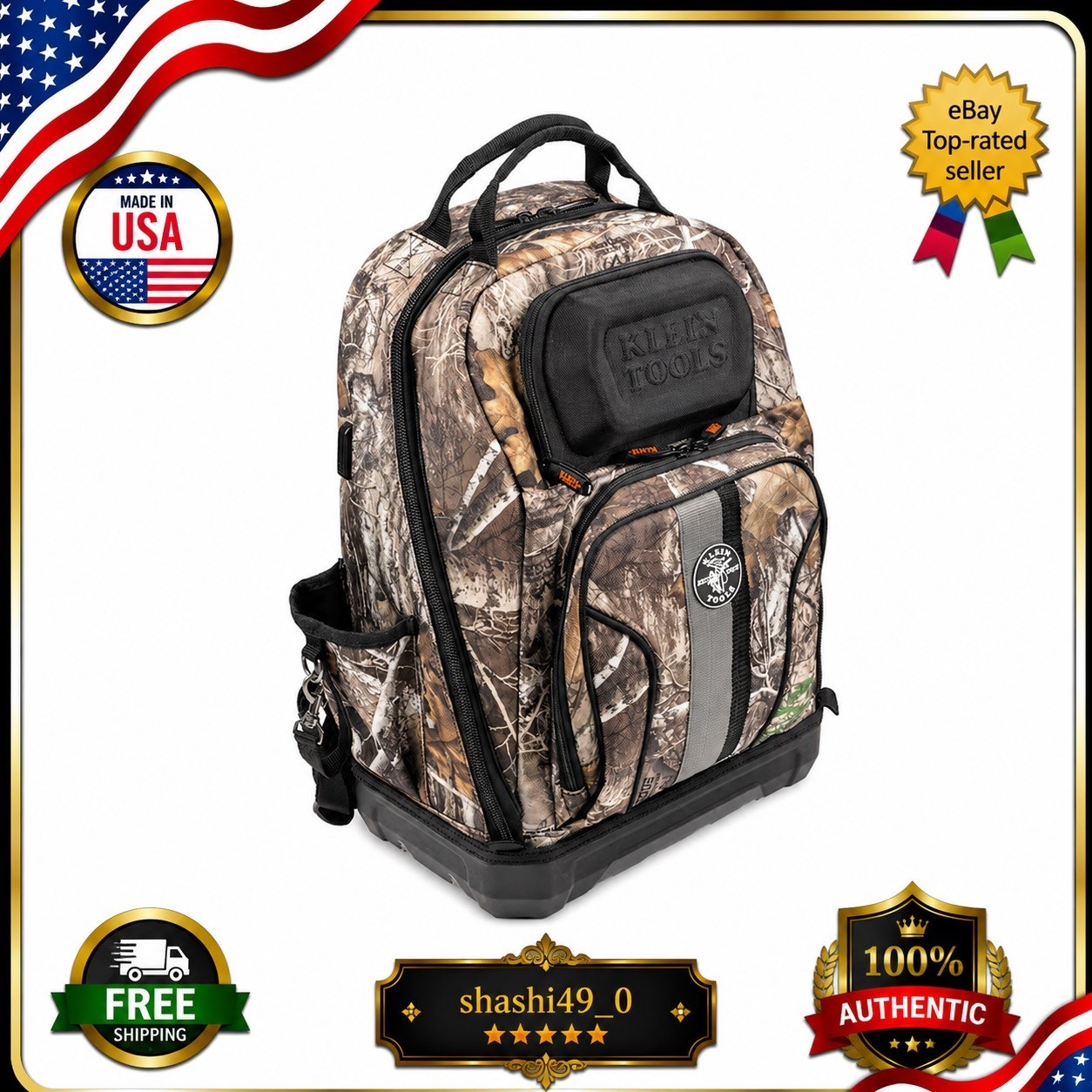 Klein Tools 62800BPCAMO Tradesman Pro XL Tool Backpack 40 Pocket Camo-New🔥❗